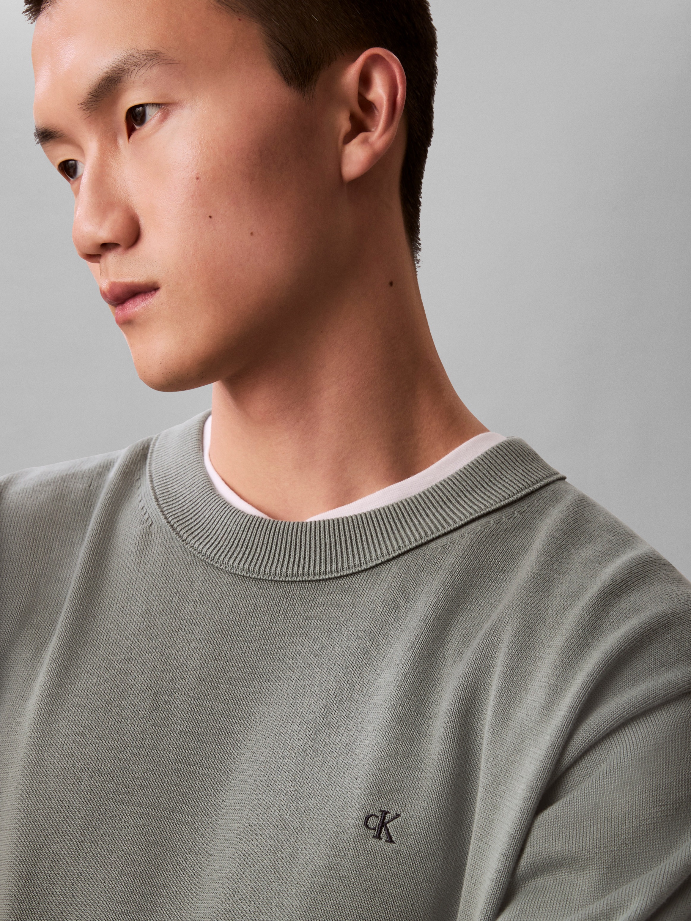 Calvin Klein Jeans Strickpullover »LS EZ COTTON CREWNK SWEATER 12GG« Mit Rundhalsausschnitt