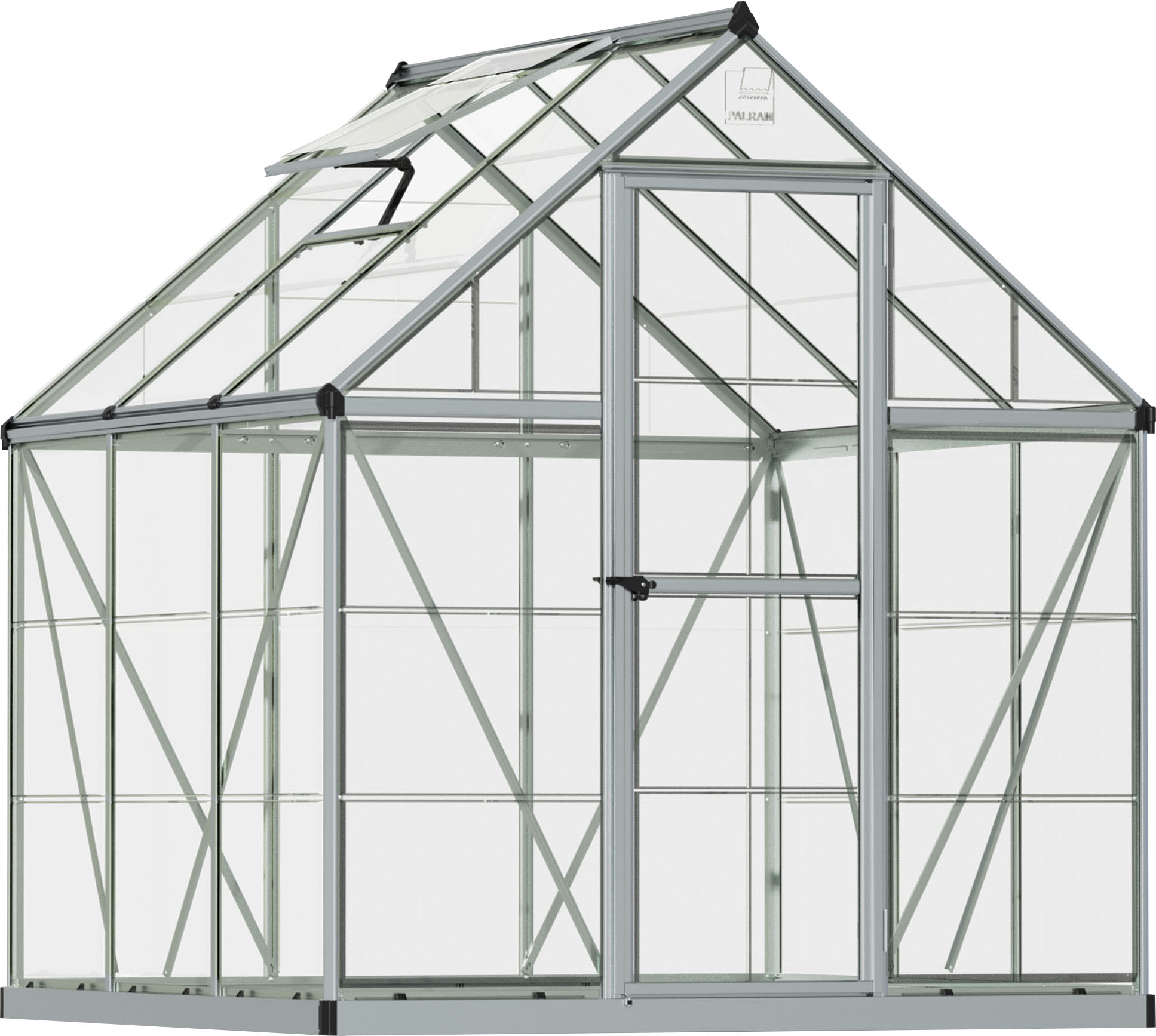 Palram - Canopia Gewächshaus »Harmony« inkl. Fundamentrahmen in silberfarben, Größe B/H/T: 185 cm x 185 cm