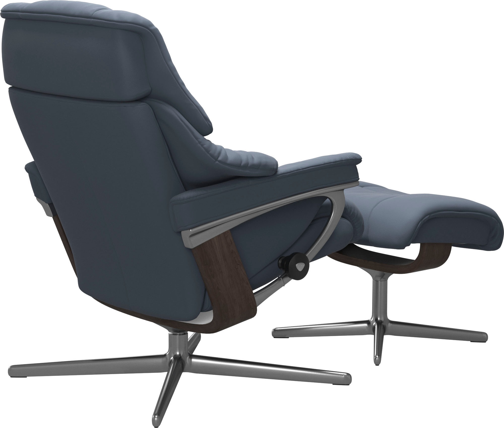 Stressless® Relaxsessel »Reno«, (Set, Relaxsessel mit Hocker), mit Hocker, mit Cross Base, Größe S, M & L, Holzakzent Wenge