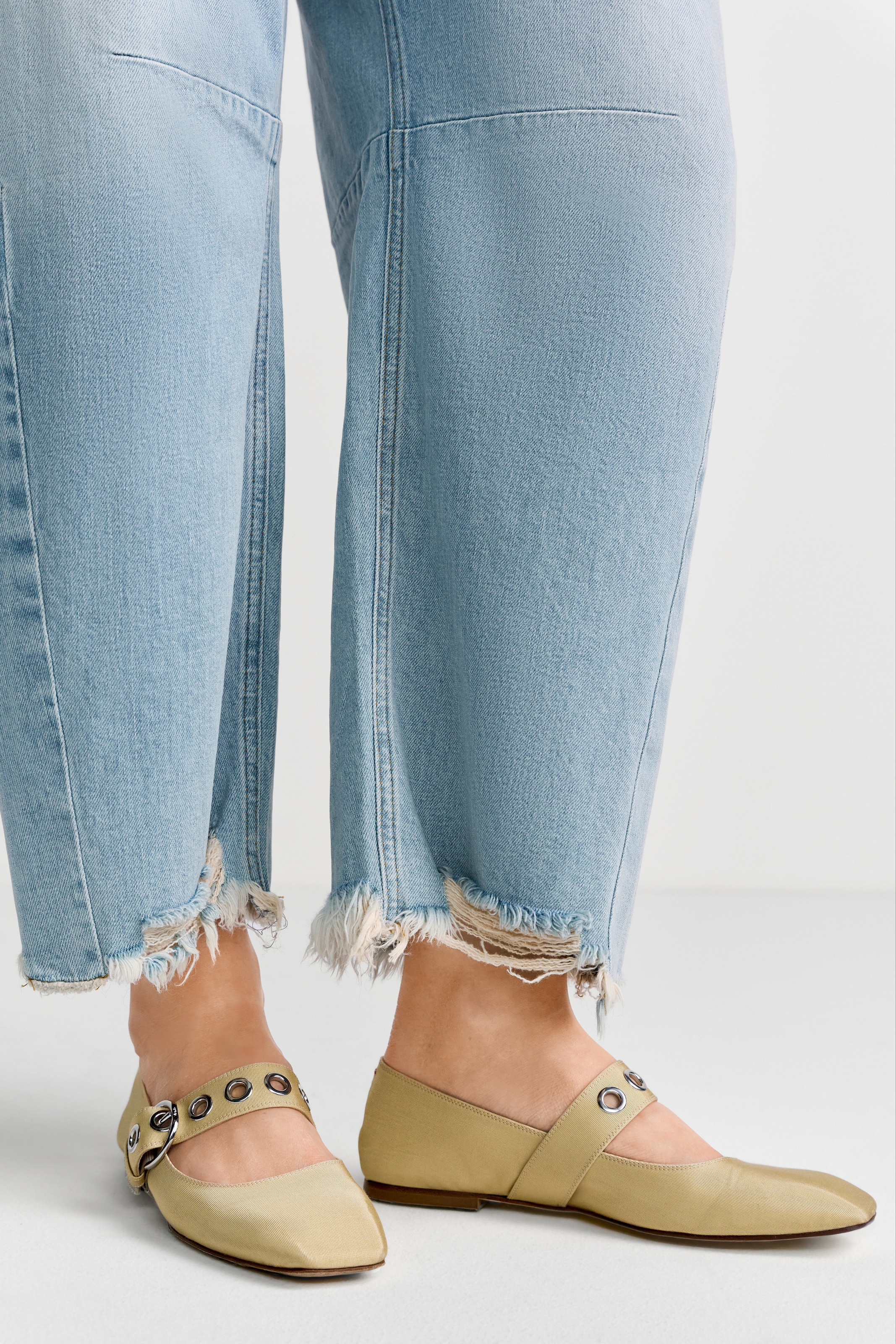 RICHROYAL Weite Jeans Barrel-Style, Wide Leg Cropped Jeans, mit coolen Destroyed Effekten