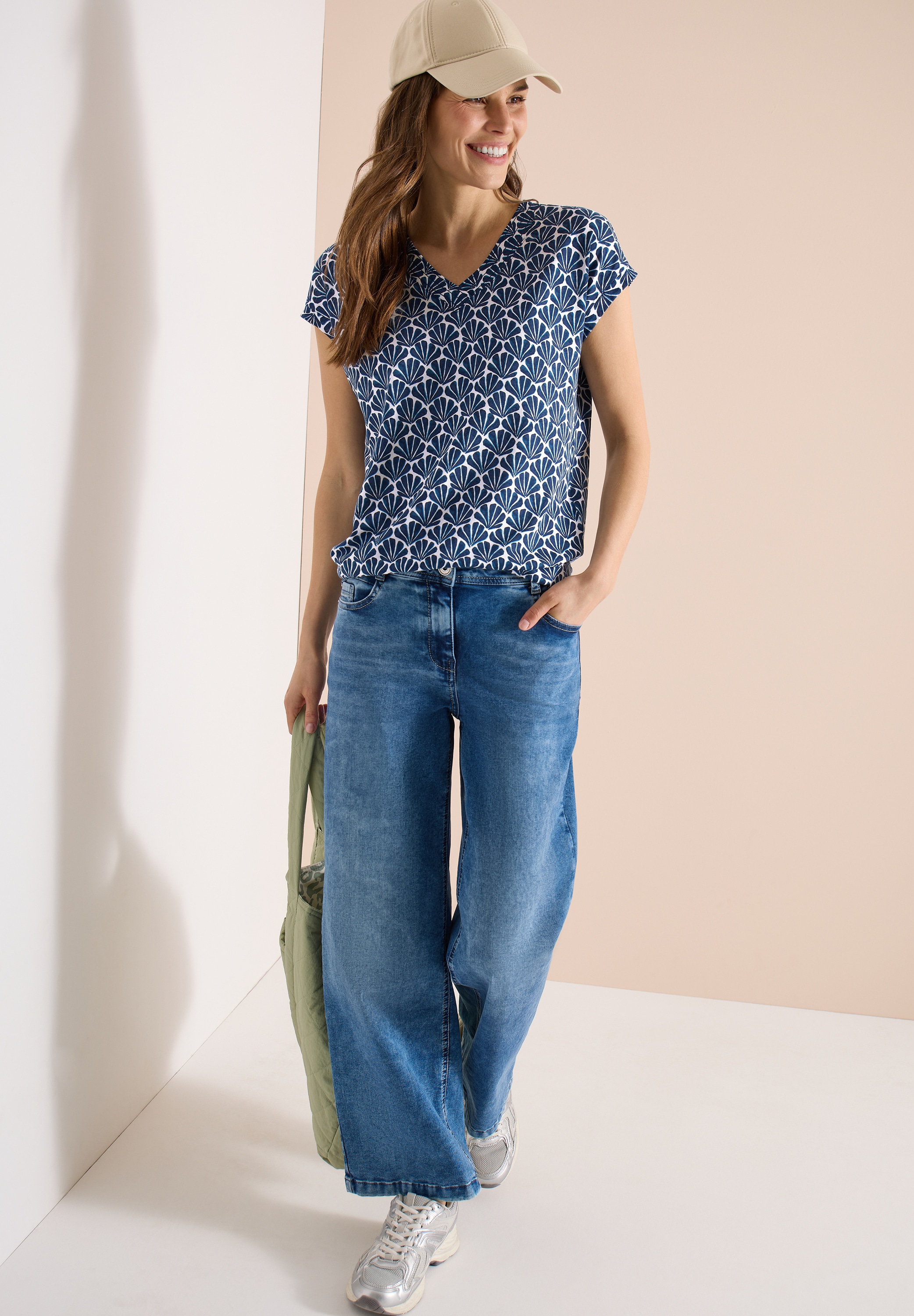 Cecil T-Shirt mit All-Over Print