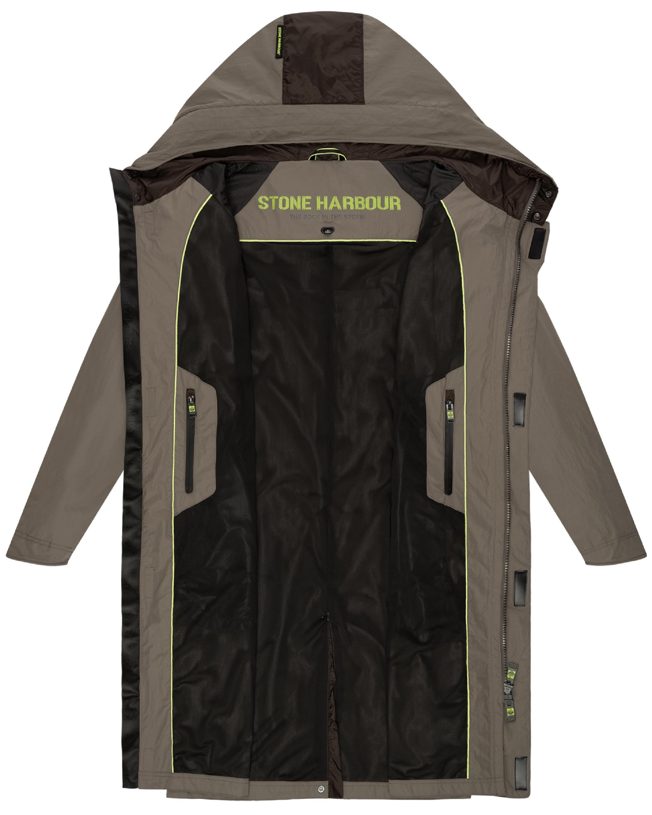 Stone Harbour Regenmantel »Regenmantel Zafaar«, Lange Herren Regenjacke mit Kapuze