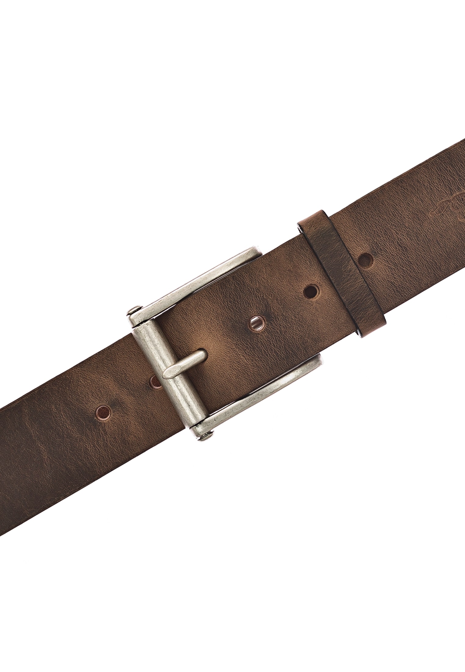 MUSTANG Ledergürtel, Leder-Gürtel mit Vintagecharakter und Roll-Schließe, 4,5 cm