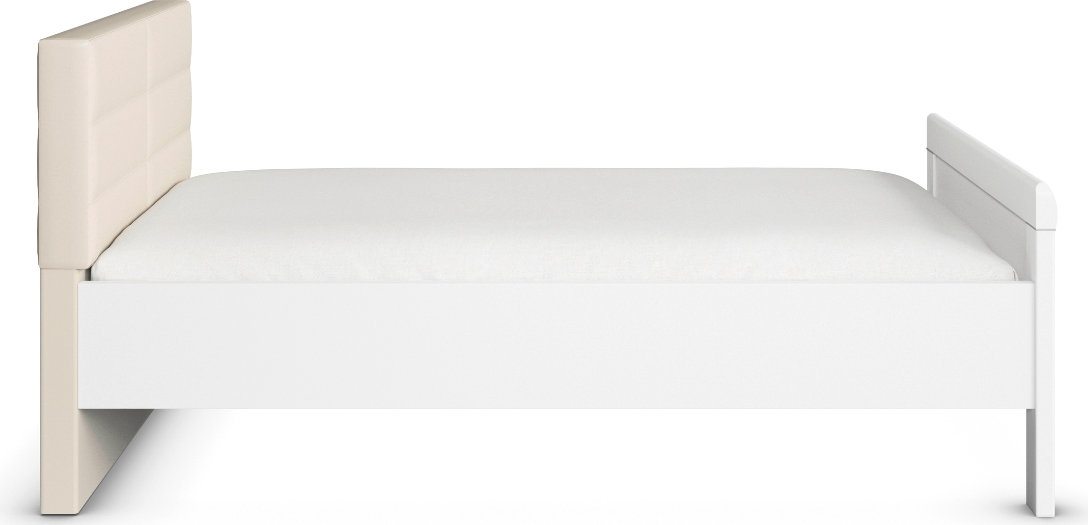 rauch Bett »Bett Einzelbett Stollenbett EVELYN« in Komforthöhe mit Polsterkopfteil in elegantem Stil MADE IN GERMANY