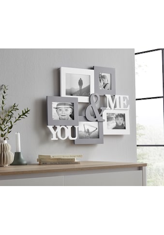 my home Bilderrahmen Collage »YOU & ME«, Fotorahmen-Staffelbilderrahmen-weiß/grau kaufen