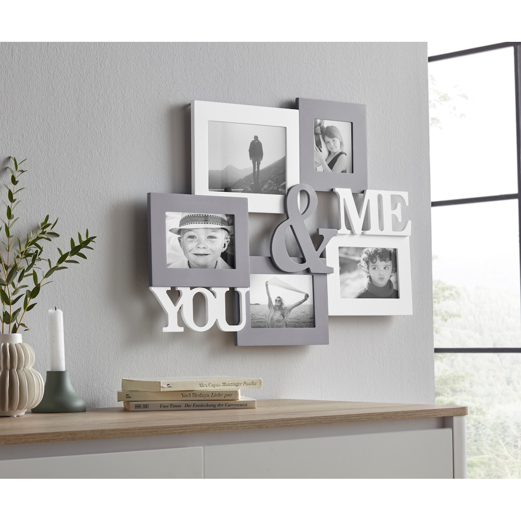my home Bilderrahmen Collage »YOU & ME«, für 5 Bilder, Fotorahmen