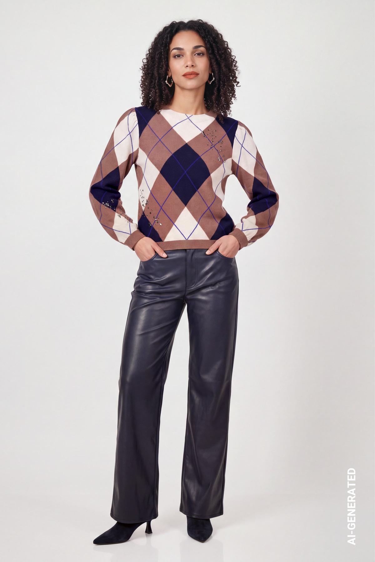 Monari Strickpullover Regular fit mit Rautenmuster
