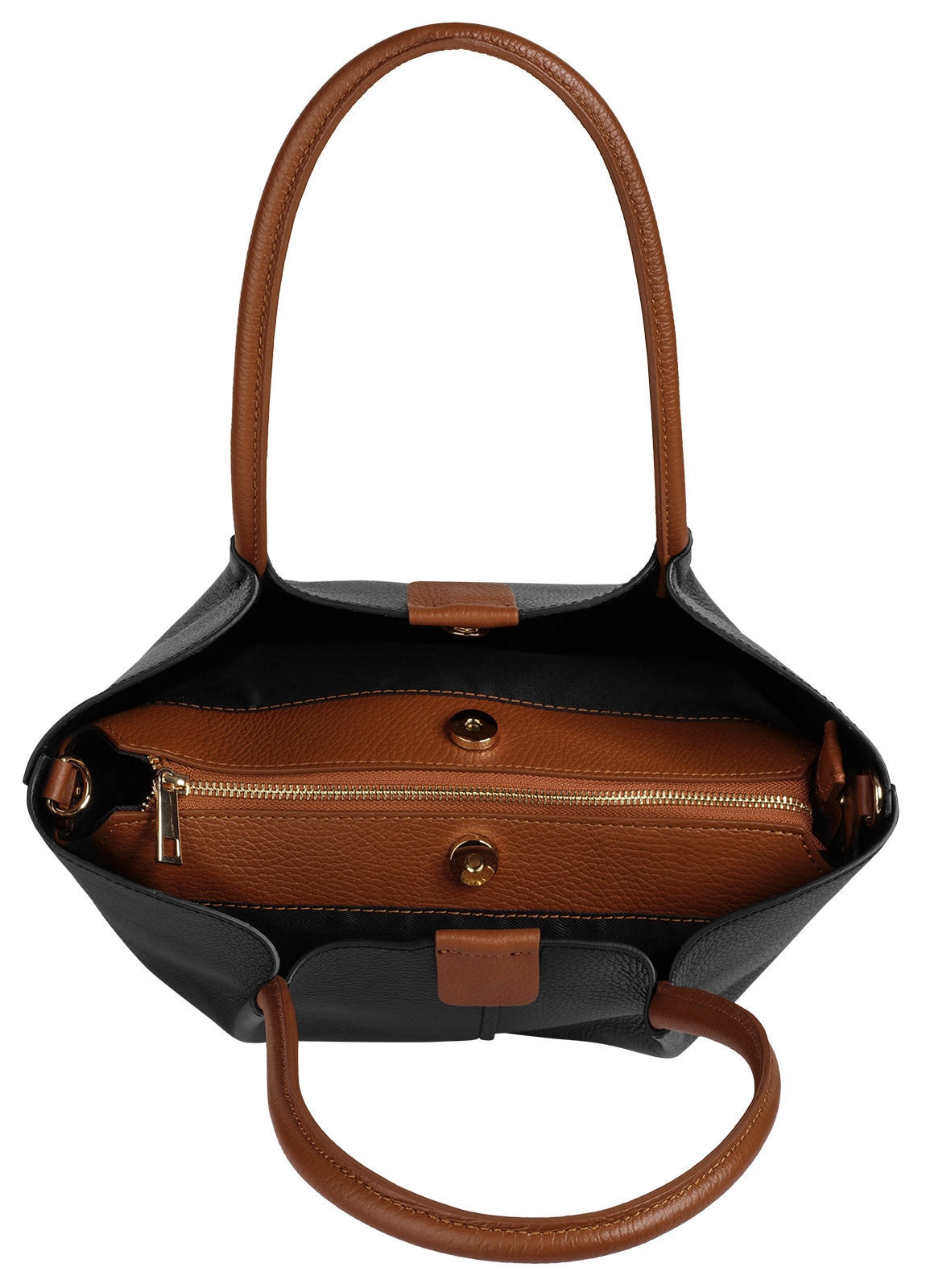 Samantha Look Henkeltasche echt Leder, Made in Italy