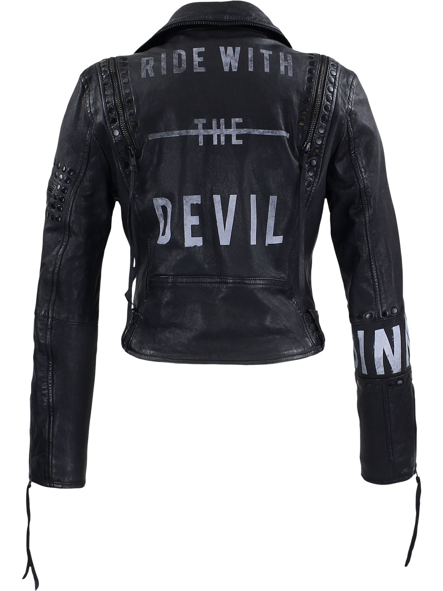 trueprodigy Lederjacke »Ava mit Print und Nieten« ohne Kapuze