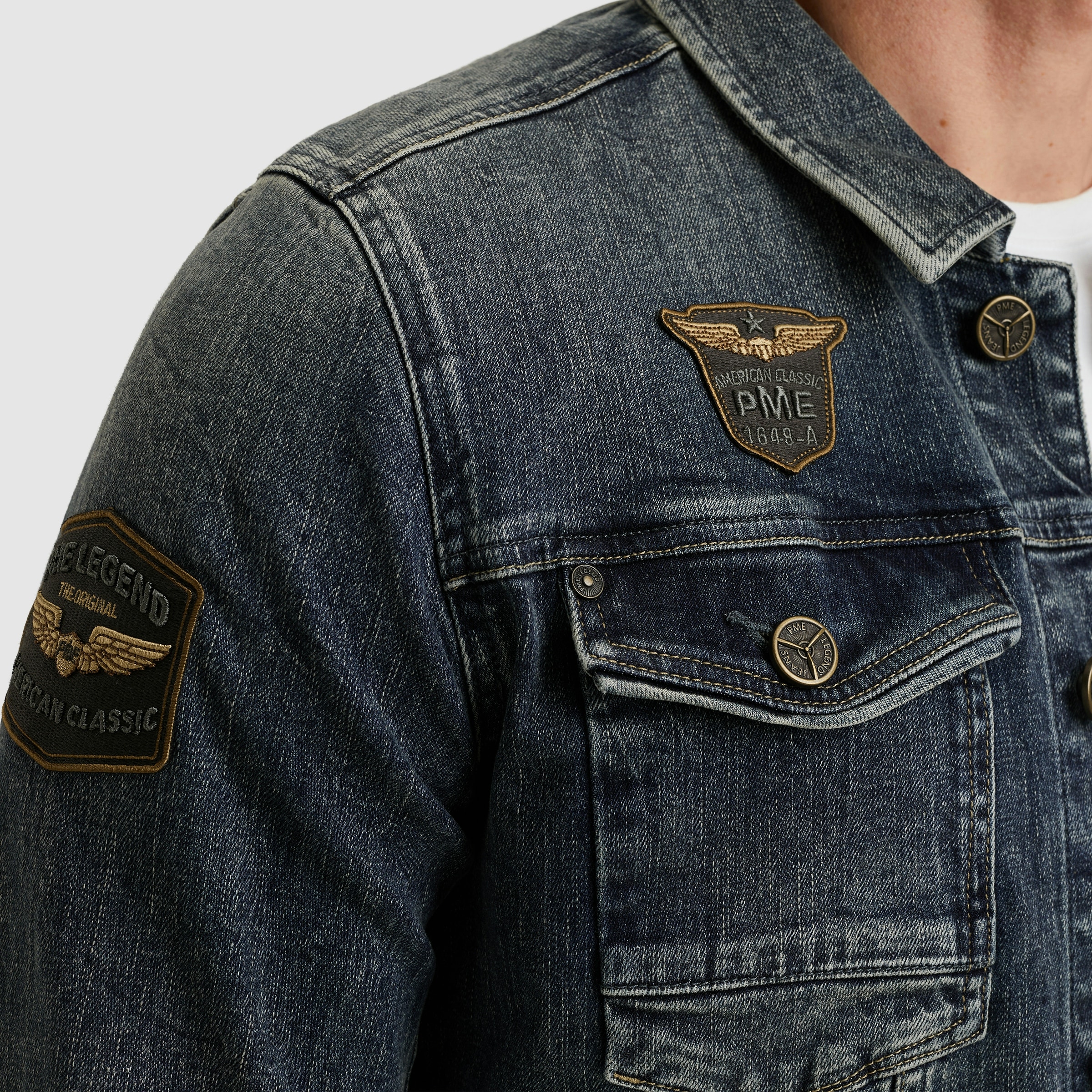 PME LEGEND Jeansjacke, mit Logo Stickerei