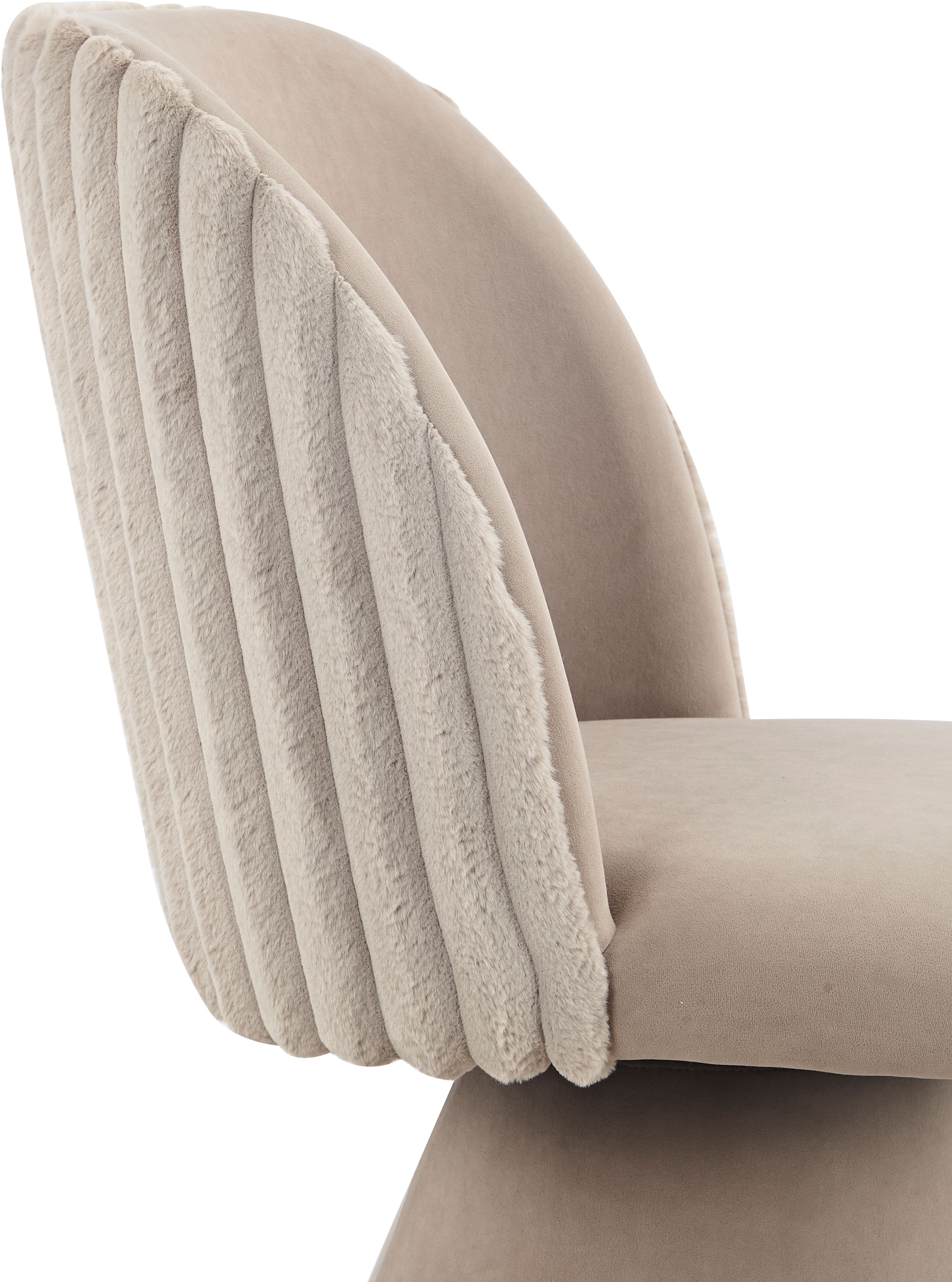 HELA Esszimmerstuhl »BARI I Drehstuhl« (Set) 1 Stk.360° drehbar, Polsterfuß, Materialkombi, Außen Felloptik Innen Velvet