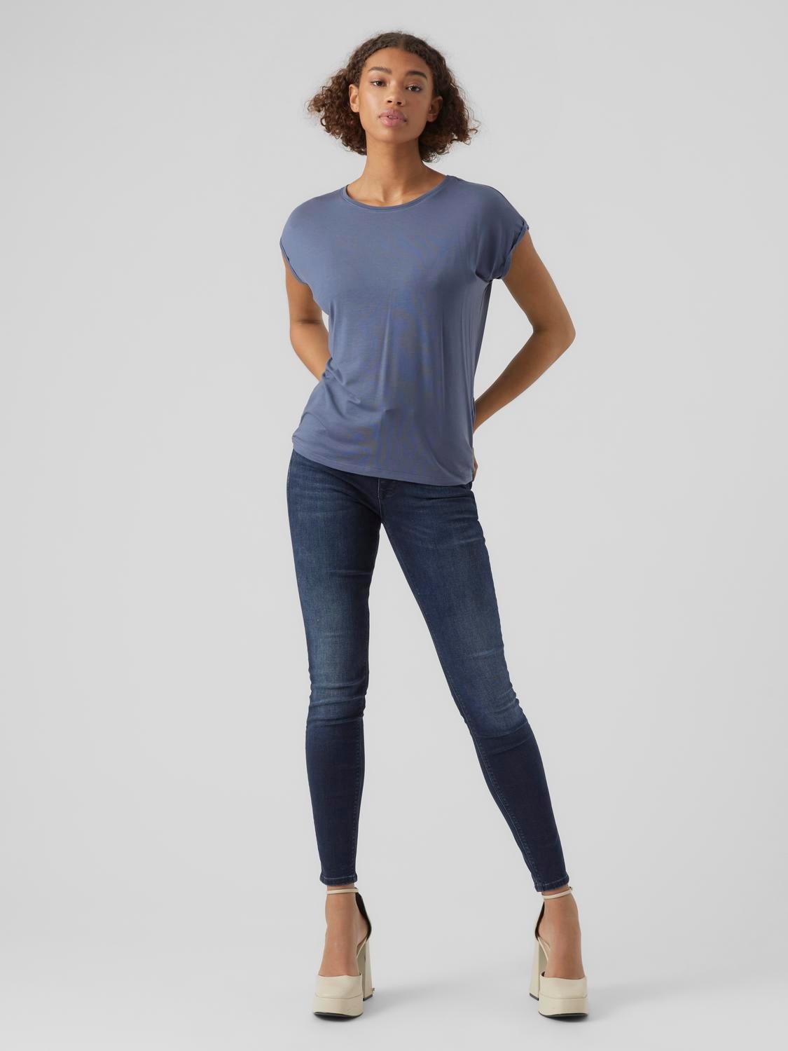 Vero Moda Rundhalsshirt »VMAVA PLAIN SS TOP GAJRS NOOS«