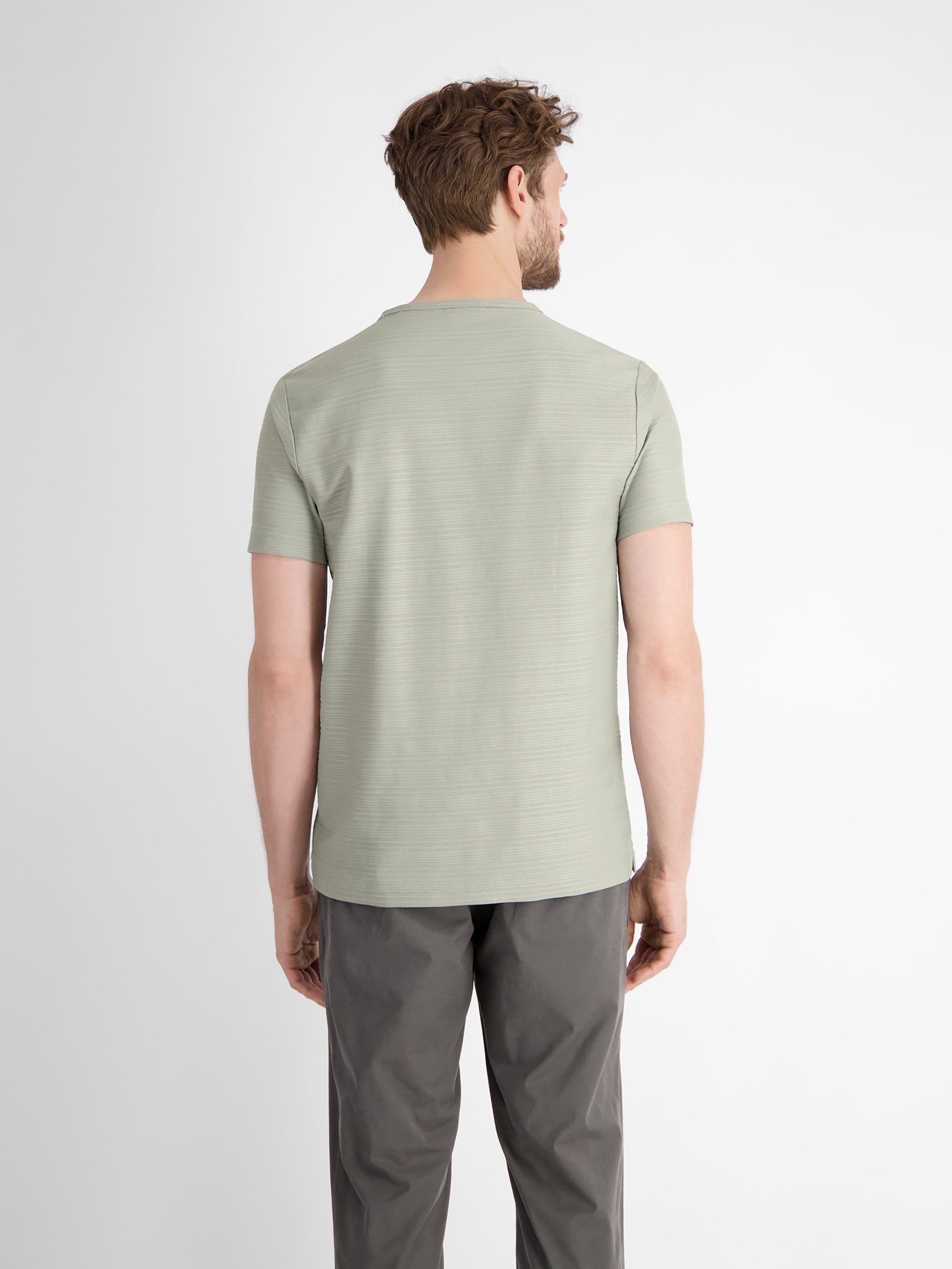 LERROS Kurzarmshirt, mit Serafino-Kragen und Knopfleiste