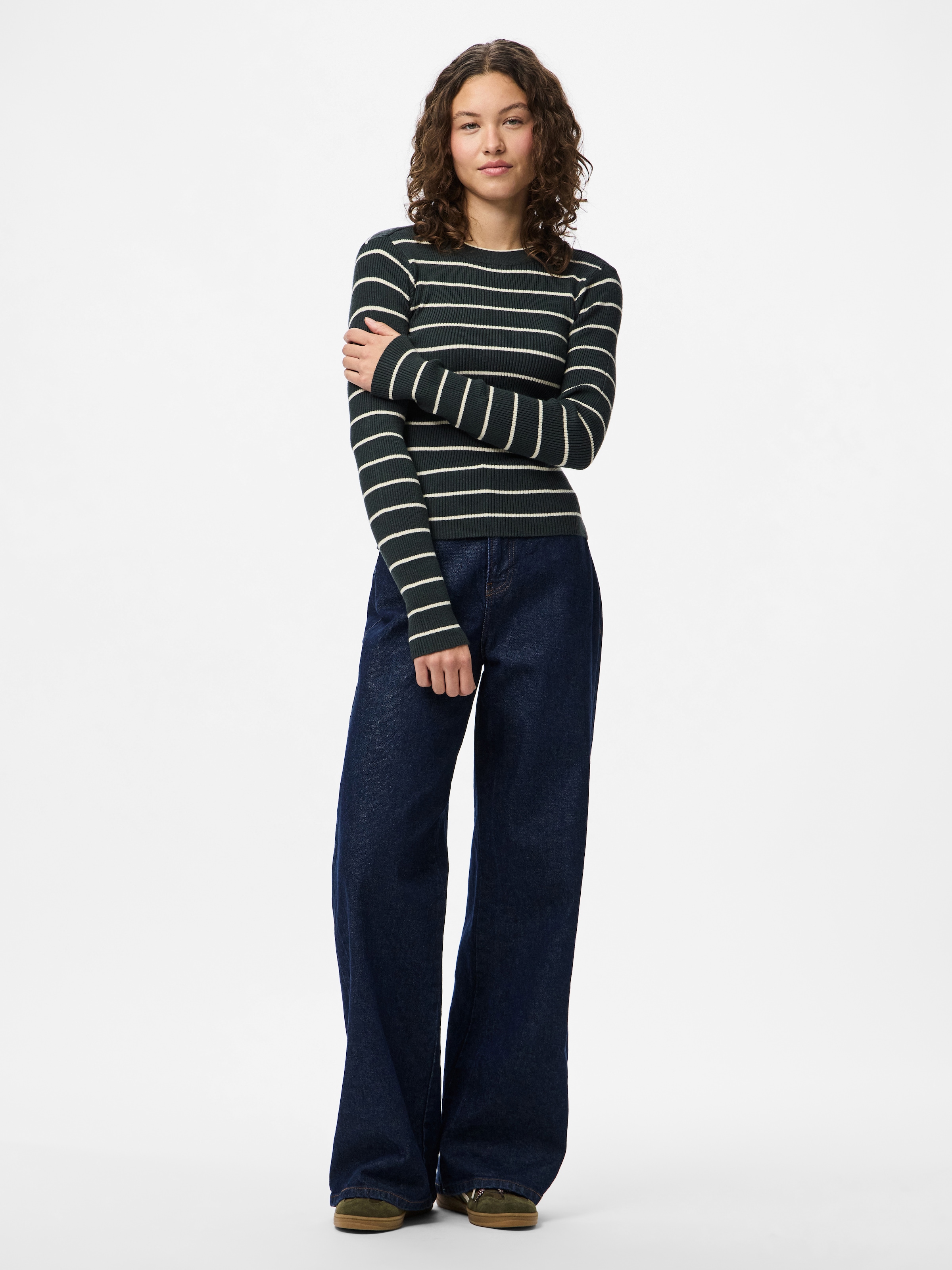 pieces Rundhalspullover »PCMIRA NEW LS O-NECK KNIT NOOS BC« Viskosemischung