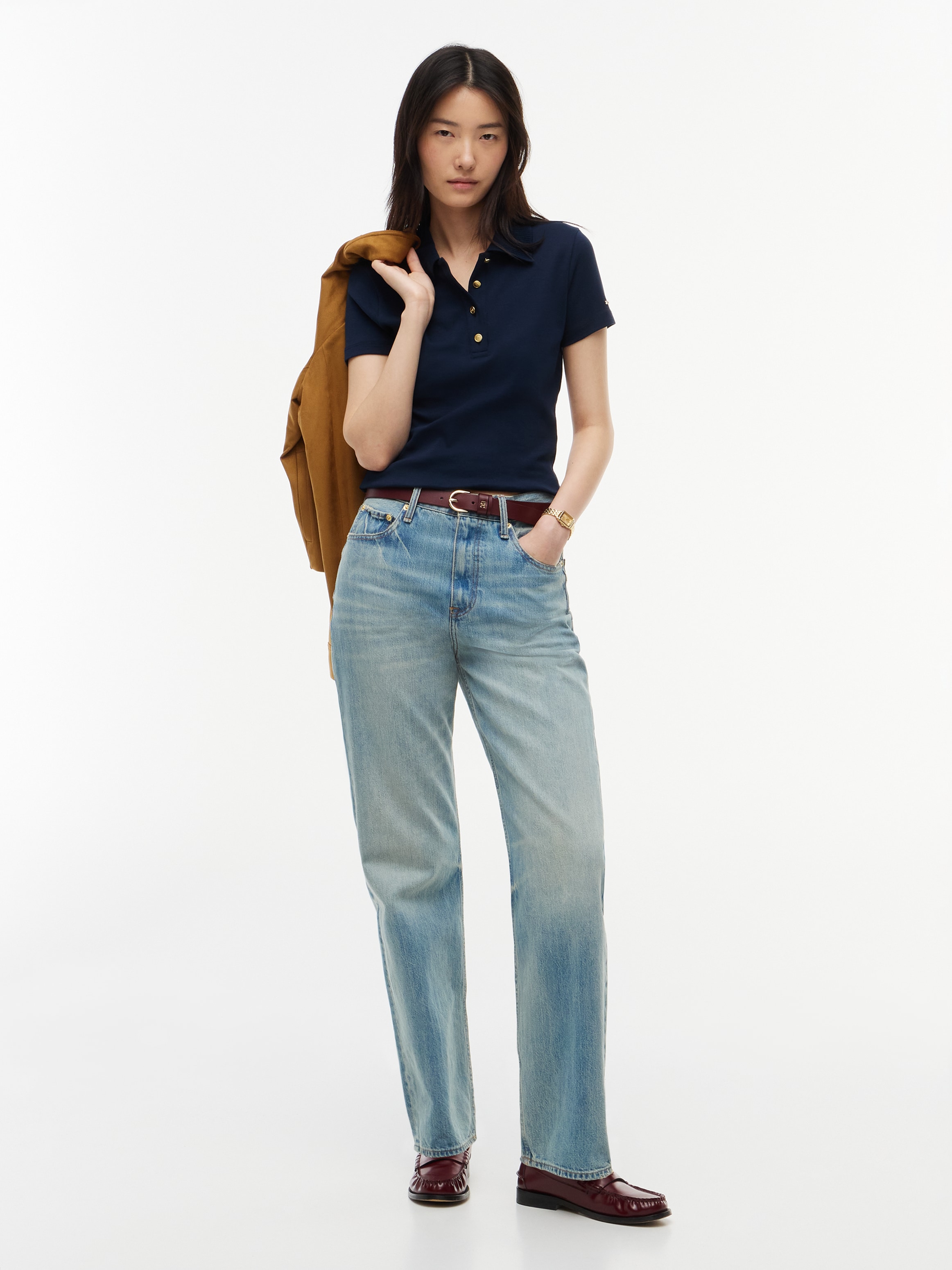 Tommy Hilfiger Poloshirt »GOLD BUTTON REG S/S POLO« Baumwolle