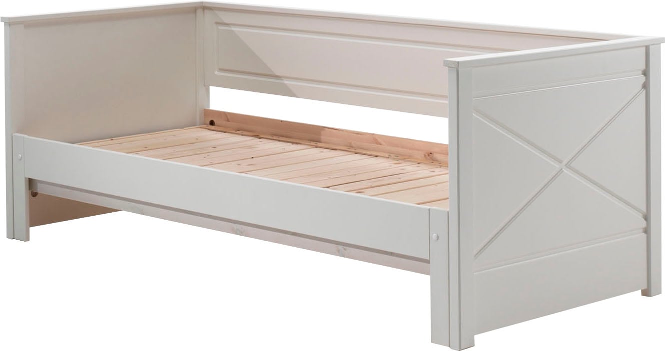 Vipack Bett »Vipack Pino«, (Made in Europe), Kojenbett LF 90x200 cm, ausziehen auf 180x200 cm, Ausf. Weiß lackiert