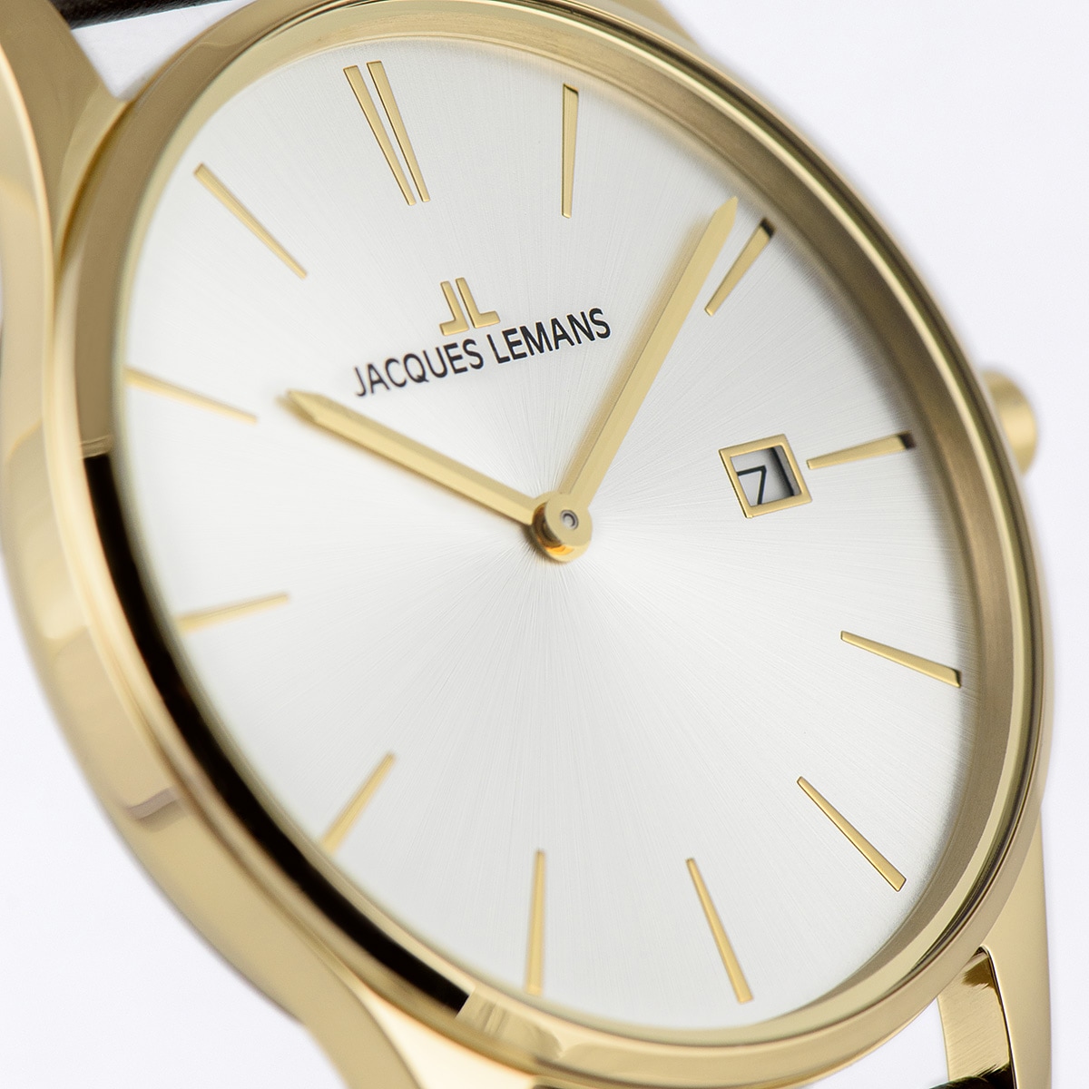 Jacques Lemans Quarzuhr »London, 1-2122F«, Armbanduhr, Damenuhr, Datum, gehärtetes Crystexglas