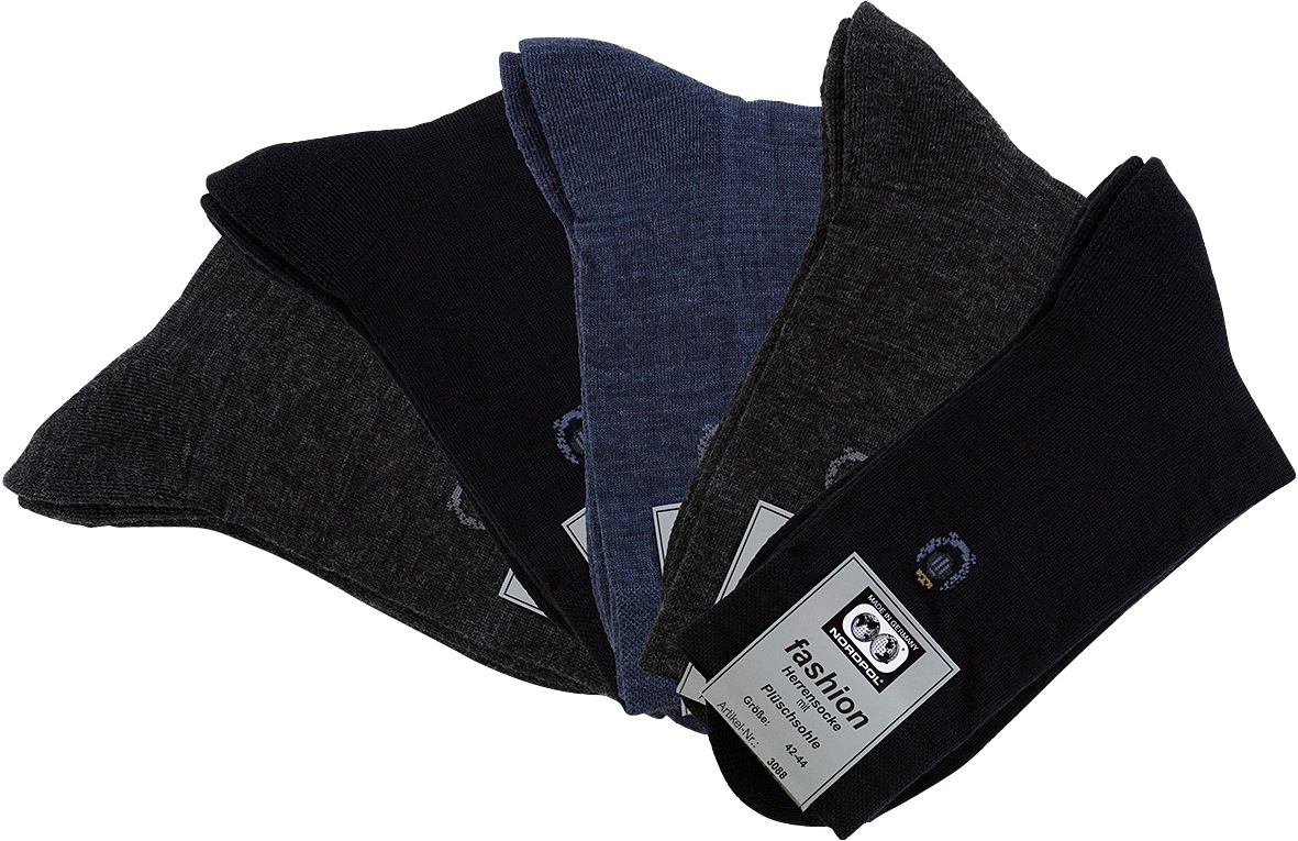 Nordpol Freizeitsocken »3088 Nordpol Fashion Socke Plüschsohle«, 2er-Pack