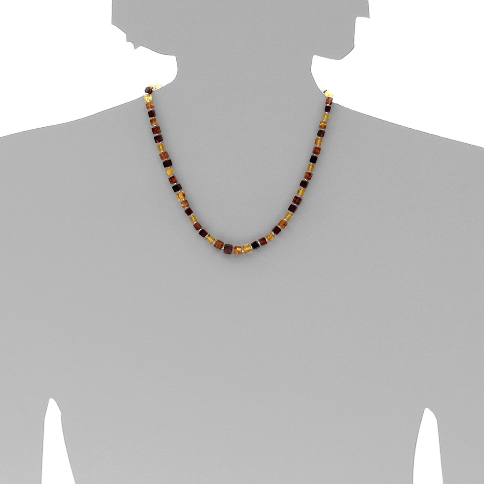 OSTSEE-SCHMUCK Kette ohne Anhänger »- Würfel 6 - Bernstein -,«