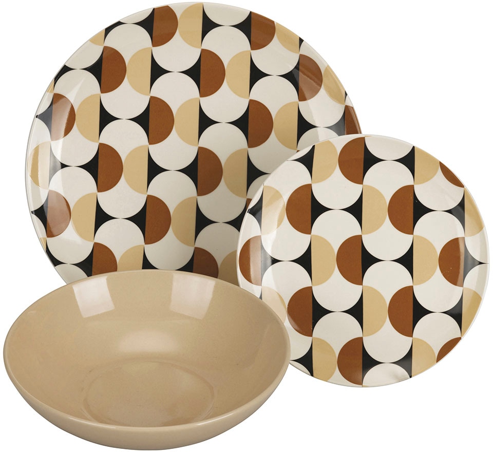Villa d'Este Teller-Set »Geschirr-Set Maukie«, (Set, 18 tlg.), Service, Tafelservice, 18 Teile, für 6 Personen