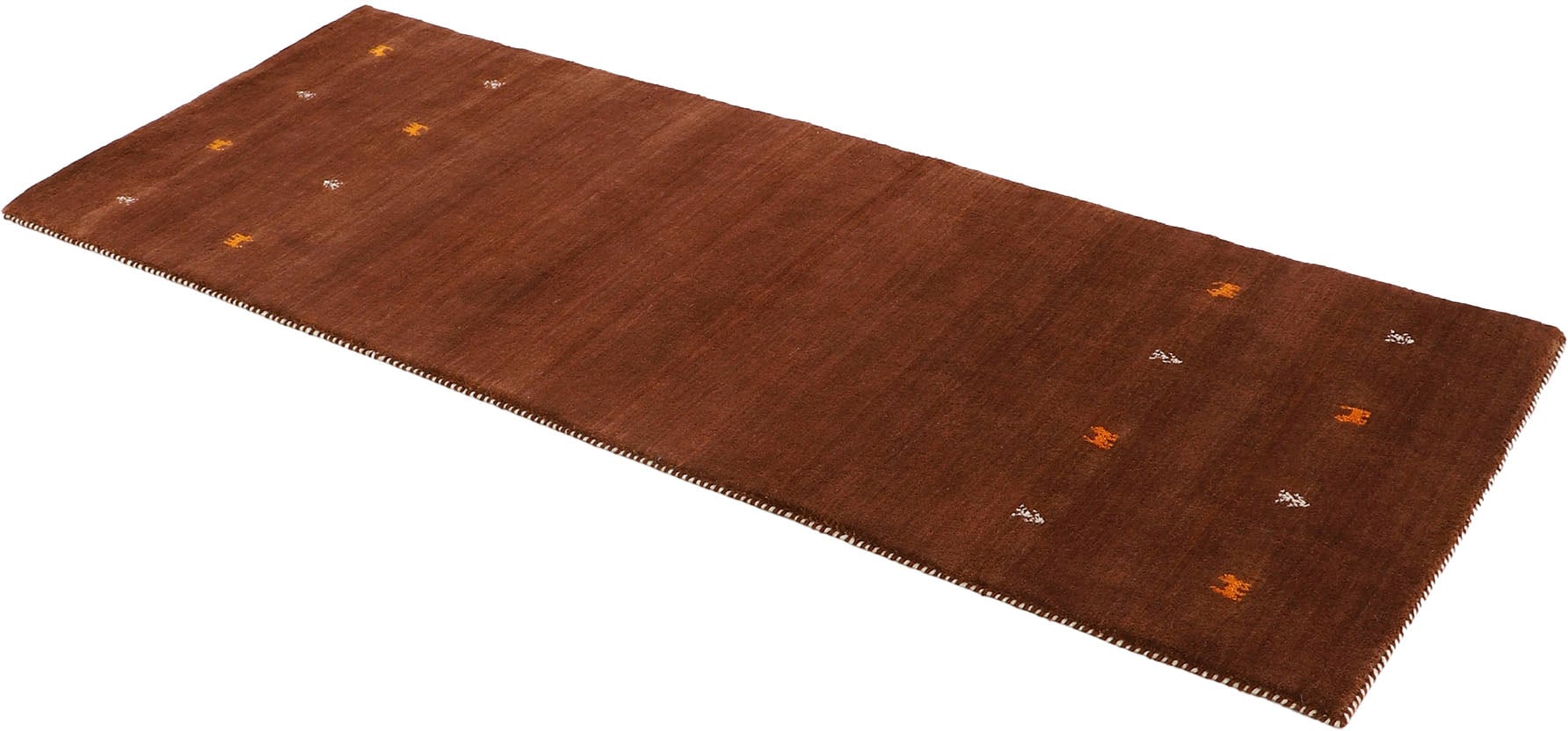 carpetfine Wollteppich »Gabbeh Uni, auch als Läufer erhältlich«, rechteckig, 15 mm Höhe, reine Wolle, handgewebt, Gabbeh Loom Tiermotiv, große Farbauswahl