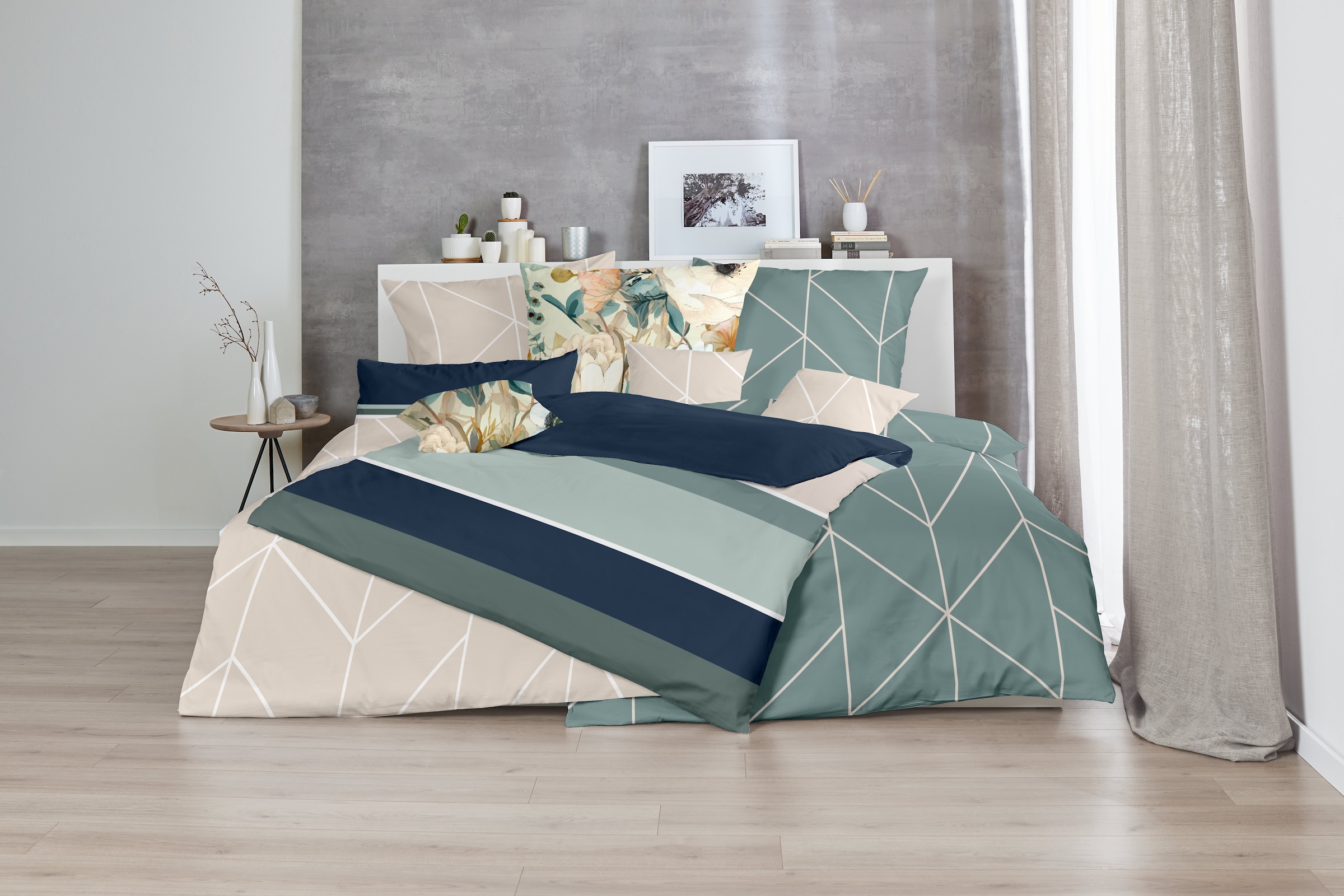 Primera Bettwäsche »Mako-Satin-Bettwäsche Golden«, mit denzenten Linien