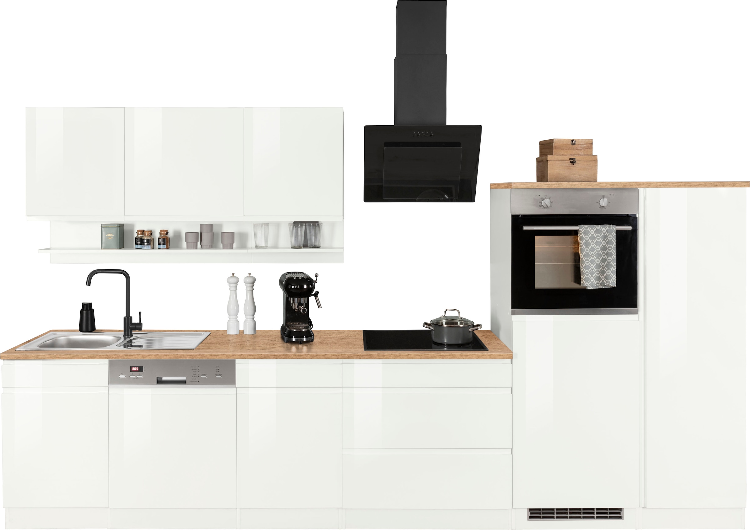 KOCHSTATION Küchenzeile »KS-Virginia«, Breite 350 cm, ohne E-Geräte