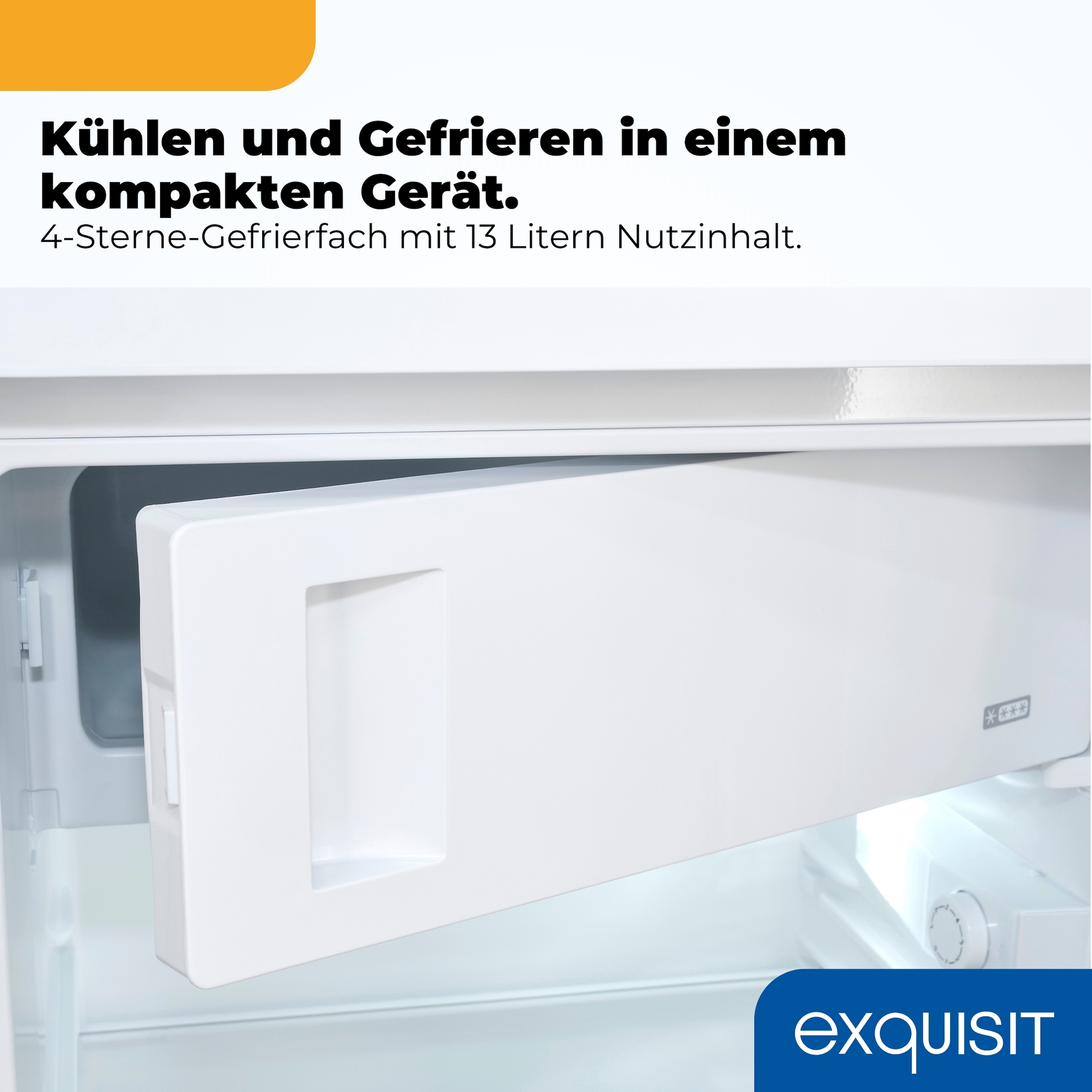 exquisit Kühlschrank KS16-4-H-010C weiss »KS16-4-H-010C weiss« 85 cm hoch 56 cm breit Kompakt, flexibel & effizient – mit LED und cleverer Aufteilung