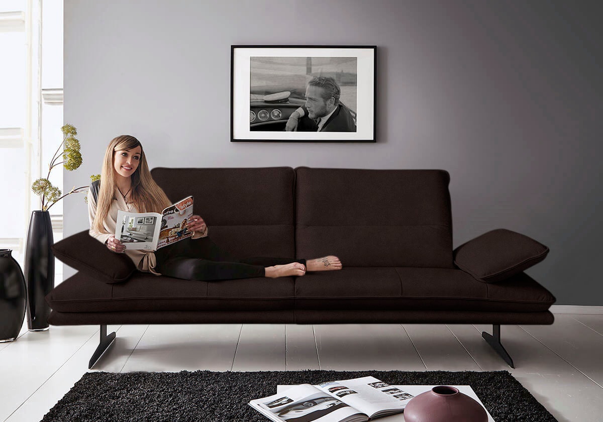 W.SCHILLIG 2,5-Sitzer »broadway, Designsofa mit tollem Sitzkomfort«, Sitztiefenverstellung, Kopfteil- & Seitenteilverstellung, Breite 216cm