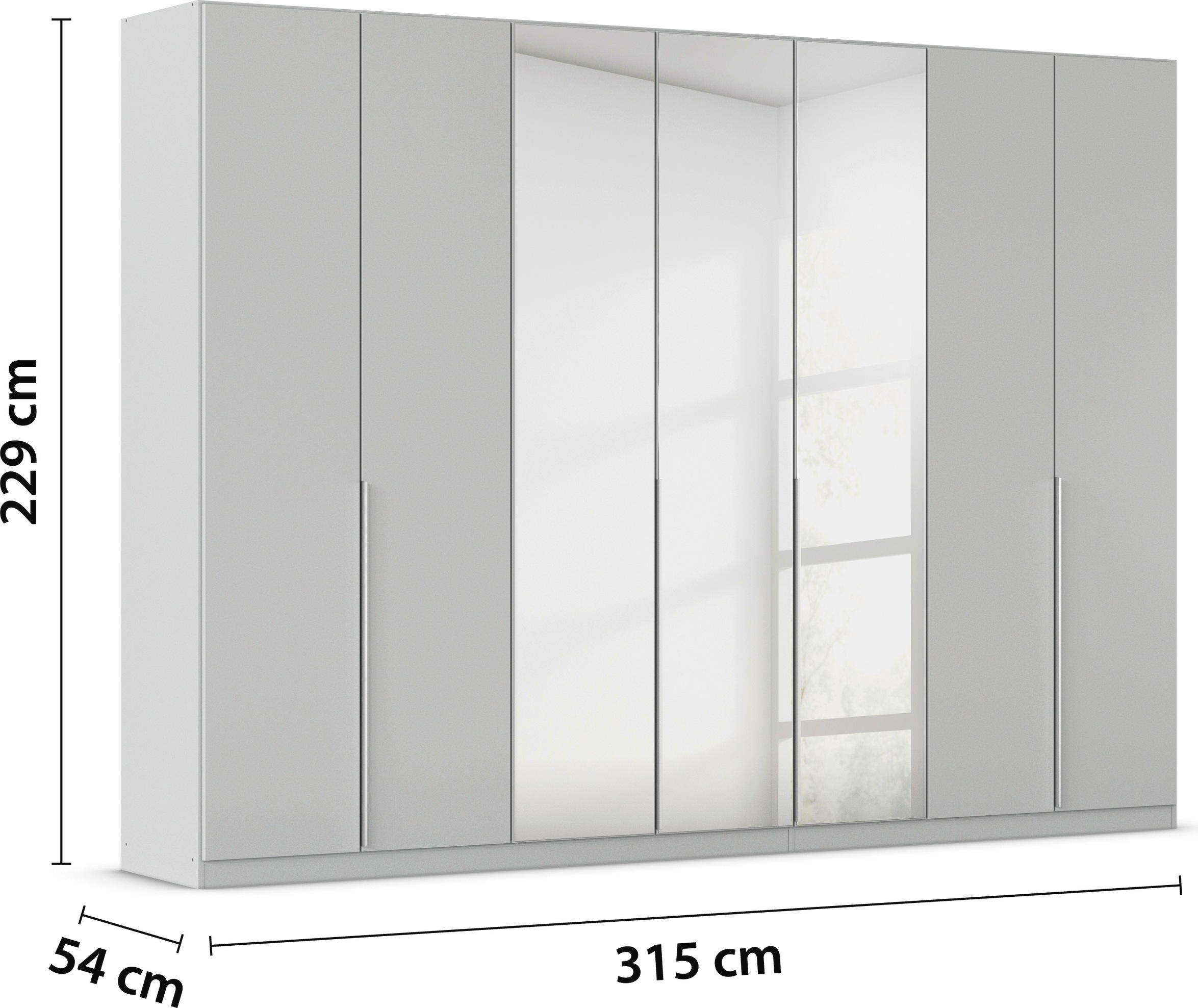 OTTO home Drehtürenschrank »Kleiderschrank Schrank Garderobe AGORDO mit Dekor- oder Hochglanzfront« in zwei Griff-Farben, Breiten 91-405 cm,  durchdachte Innenausstattung, in 8 Breiten und 2 Höhen MADE IN GERMANY