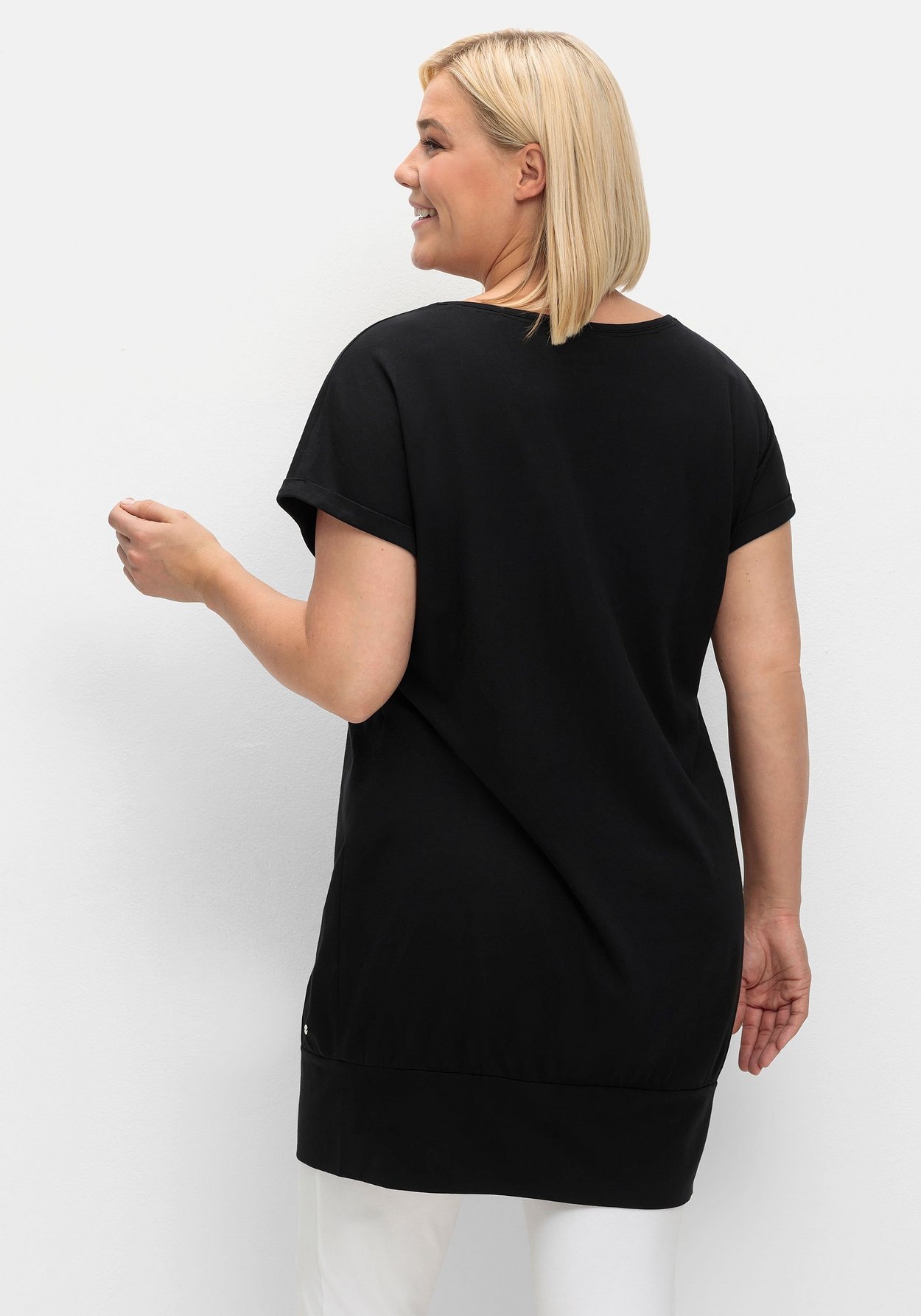 Sheego Longshirt »Oversize-Shirt mit breitem Saumbündchen«, mit breitem Saumbündchen