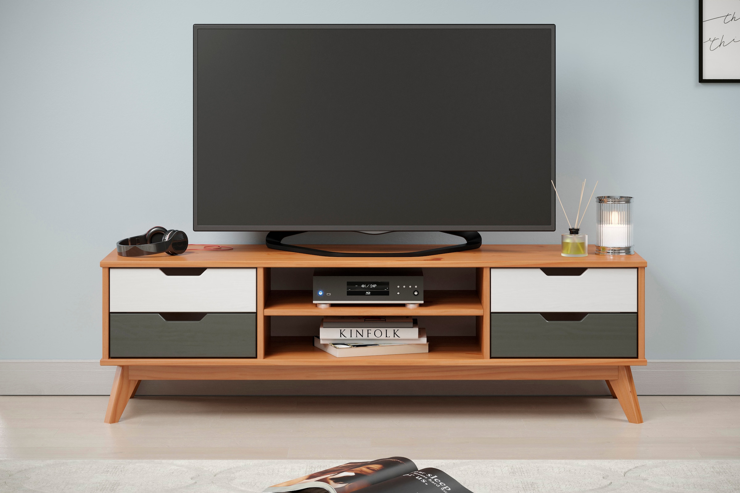 INTER-FURN Lowboard »Scandik«, Kommode aus massiver Kiefer