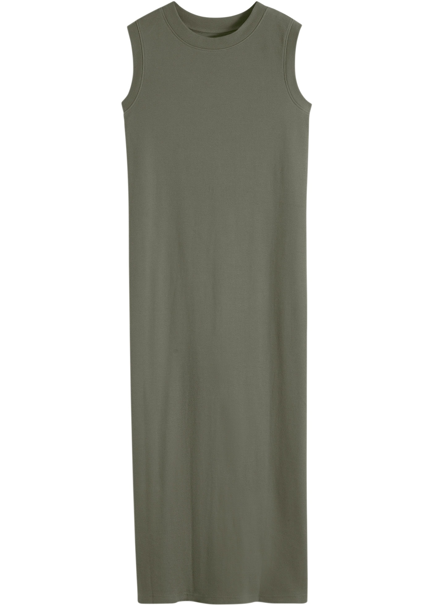 bonprix Jerseykleid aus Rippjersey, mit rundem geripptem Halsausschnitt, ohne Ärmel