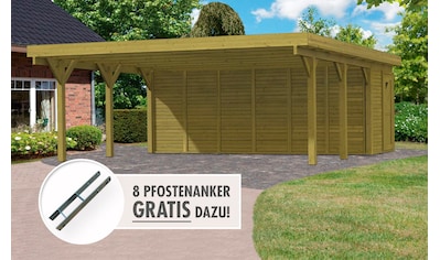 Doppelcarport »Classic 2«, Holz, 540 cm, braun