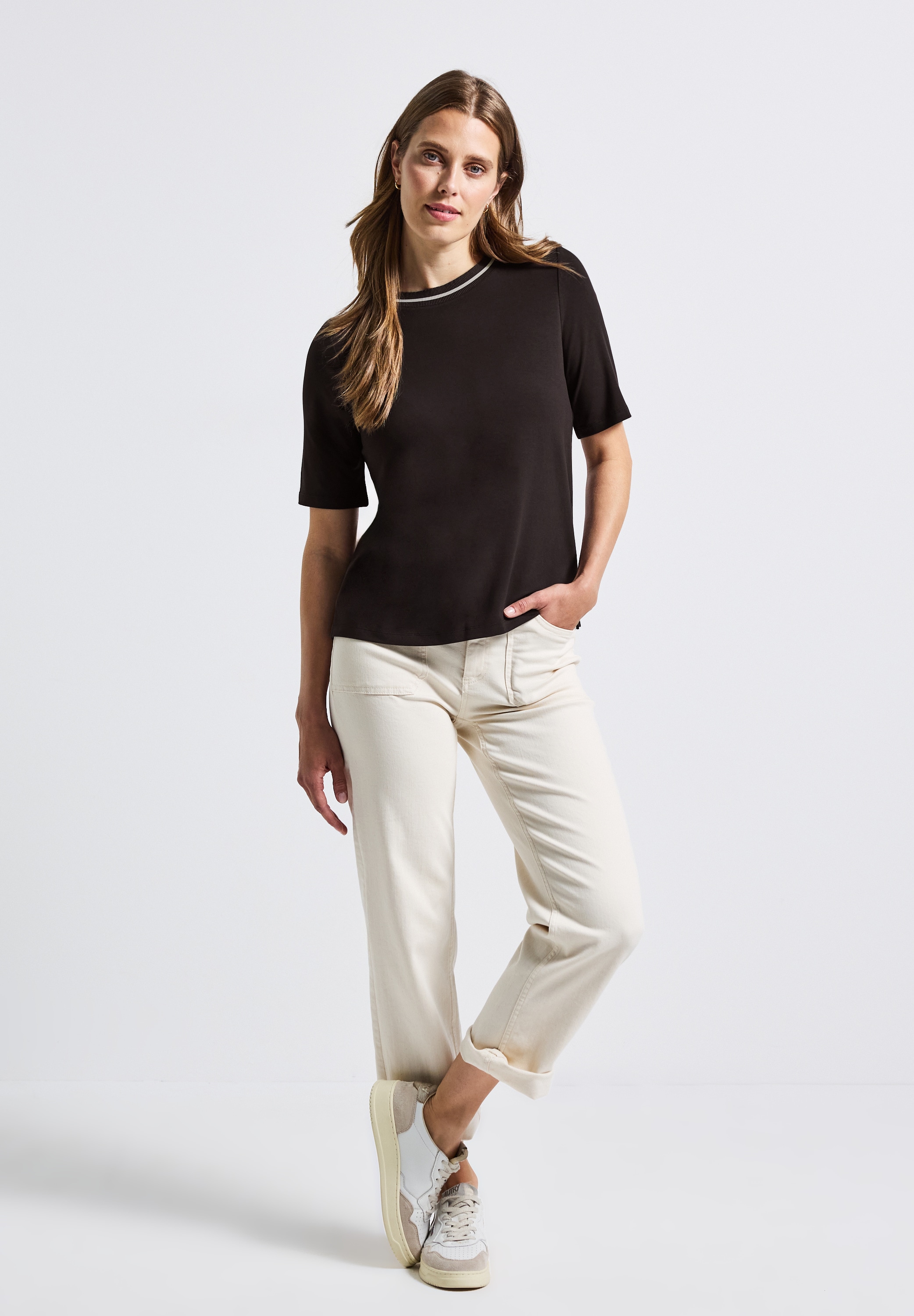 STREET ONE T-Shirt, mit Rippdetail