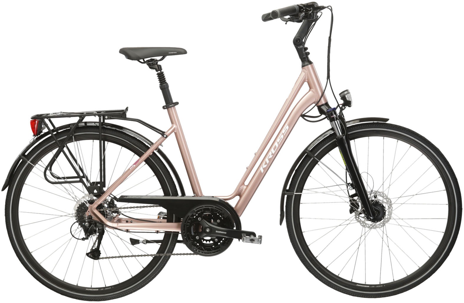 Kross Cityrad »Citybike Sentio 4.0« 27 Gang Shimano ACERA T3000 Schaltwerk Kettenschaltung in rosa, Größe 28 Zoll (71,12 cm) hinten: 28 Zoll (71,12...