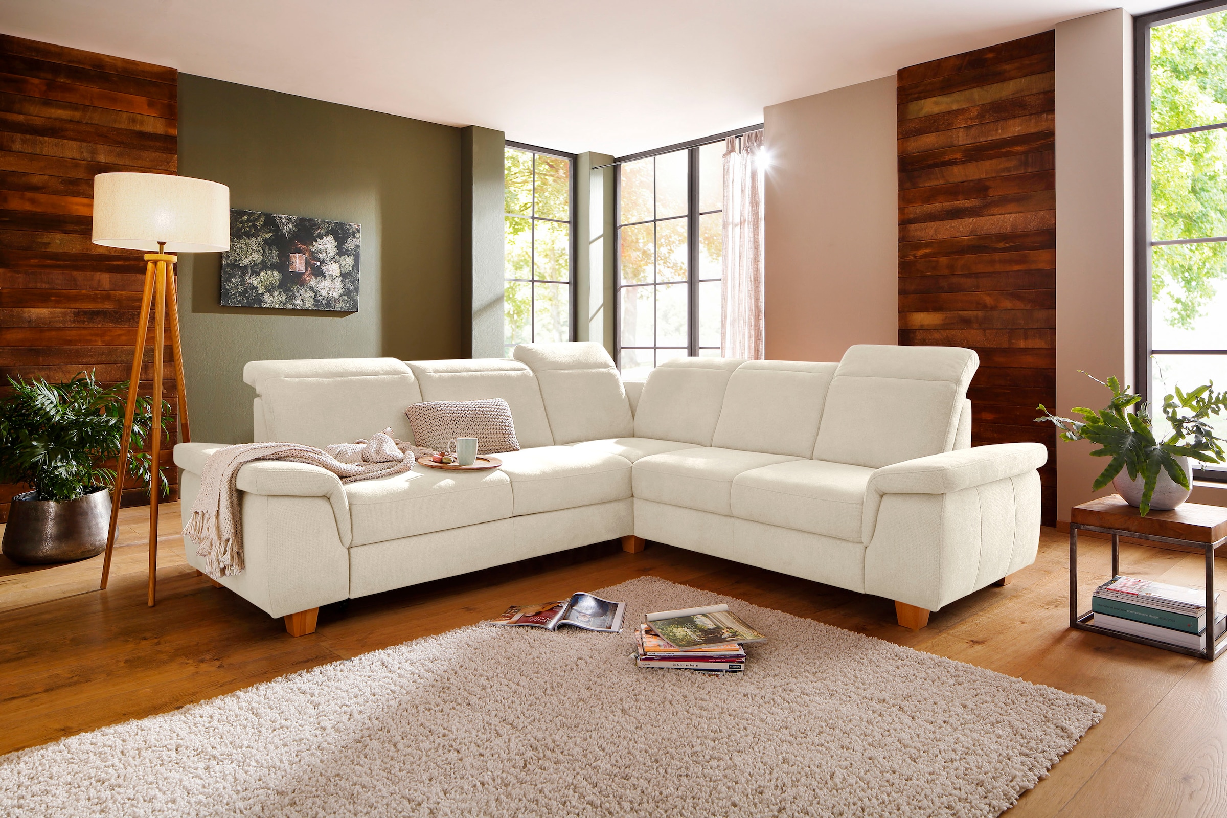 Home affaire Ecksofa »Dalia L-Form« mit Federkernpolsterung, wahlweise mit Bettfunktion, Bettkasten