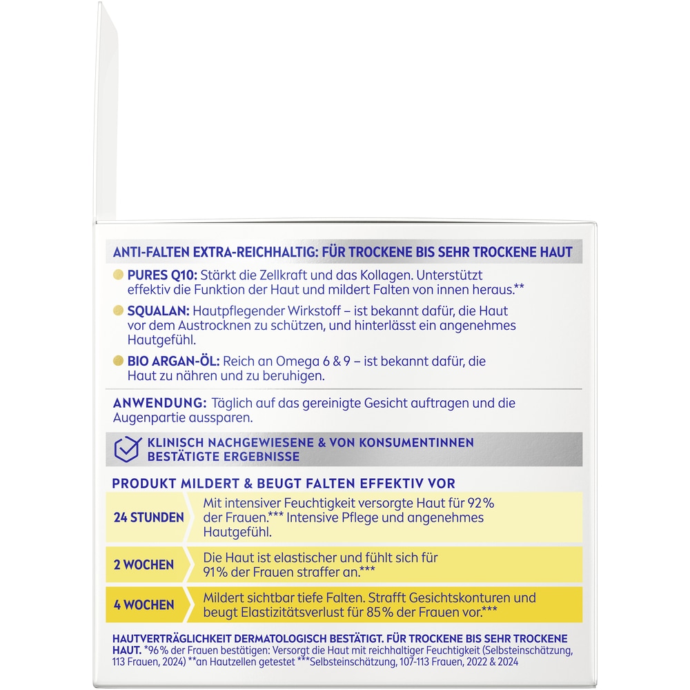 Nivea Tagescreme »Q10 ANTI-FALTEN EXTRA-REICHHALTIG TAGESPFLEGE LSF 15« spendet intensive Feuchtigkeit für 24 Stunden