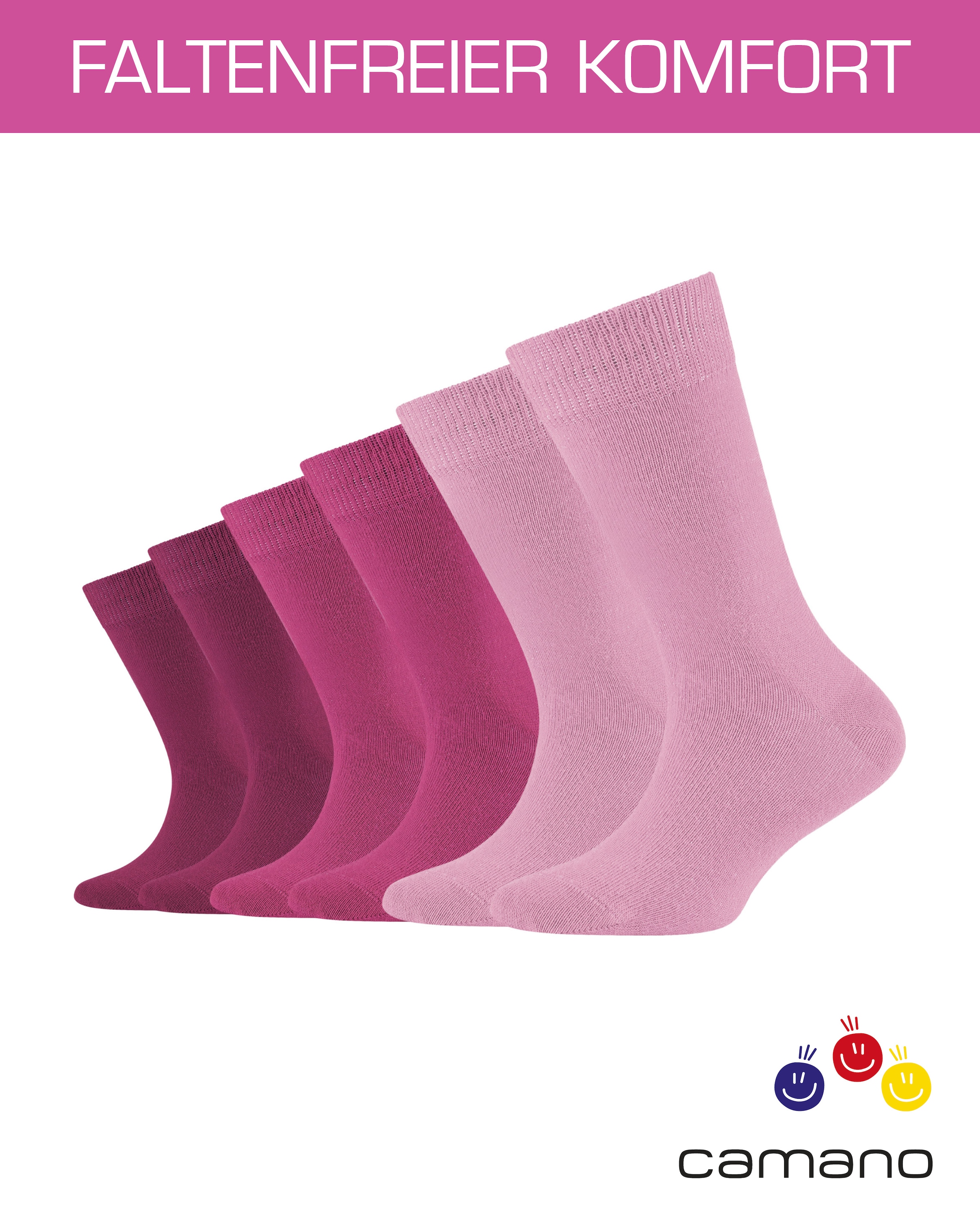 Camano Socken »ca-soft« 6 Paar,  mit Komfortbund und gepolsterten Zehen-/Fersenbereich