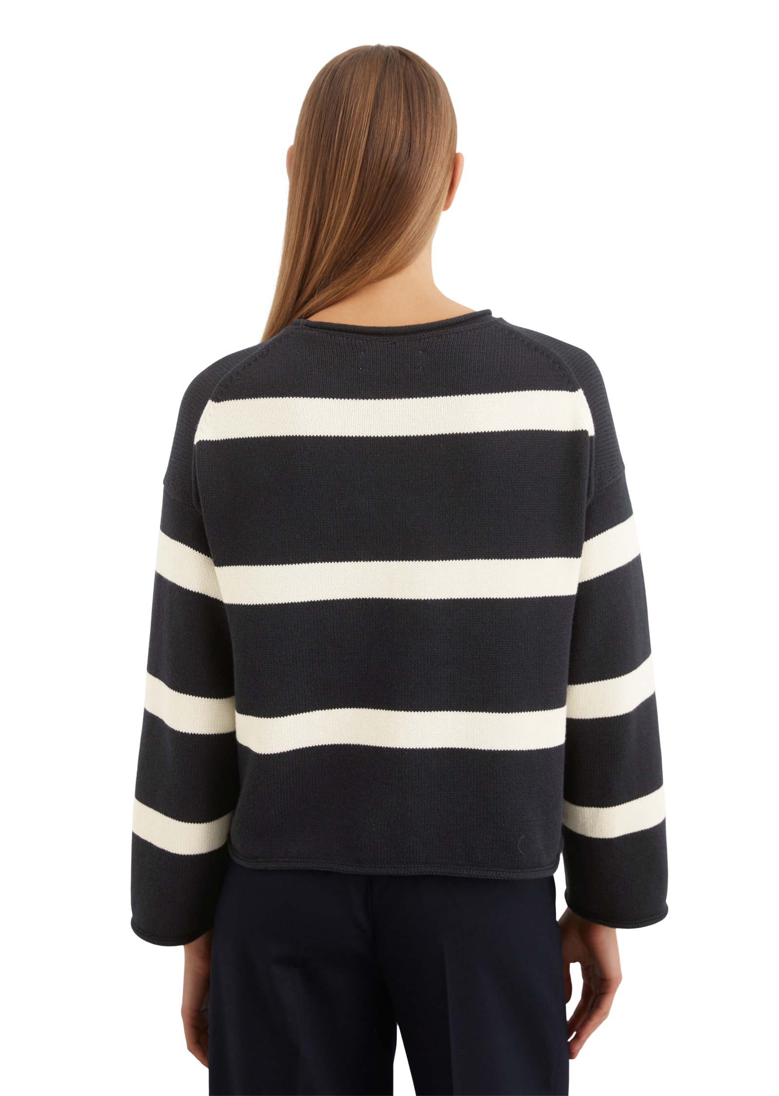 Marc O'Polo Streifenpullover, das gestreifte, leicht verkürzte Oversize-Modell