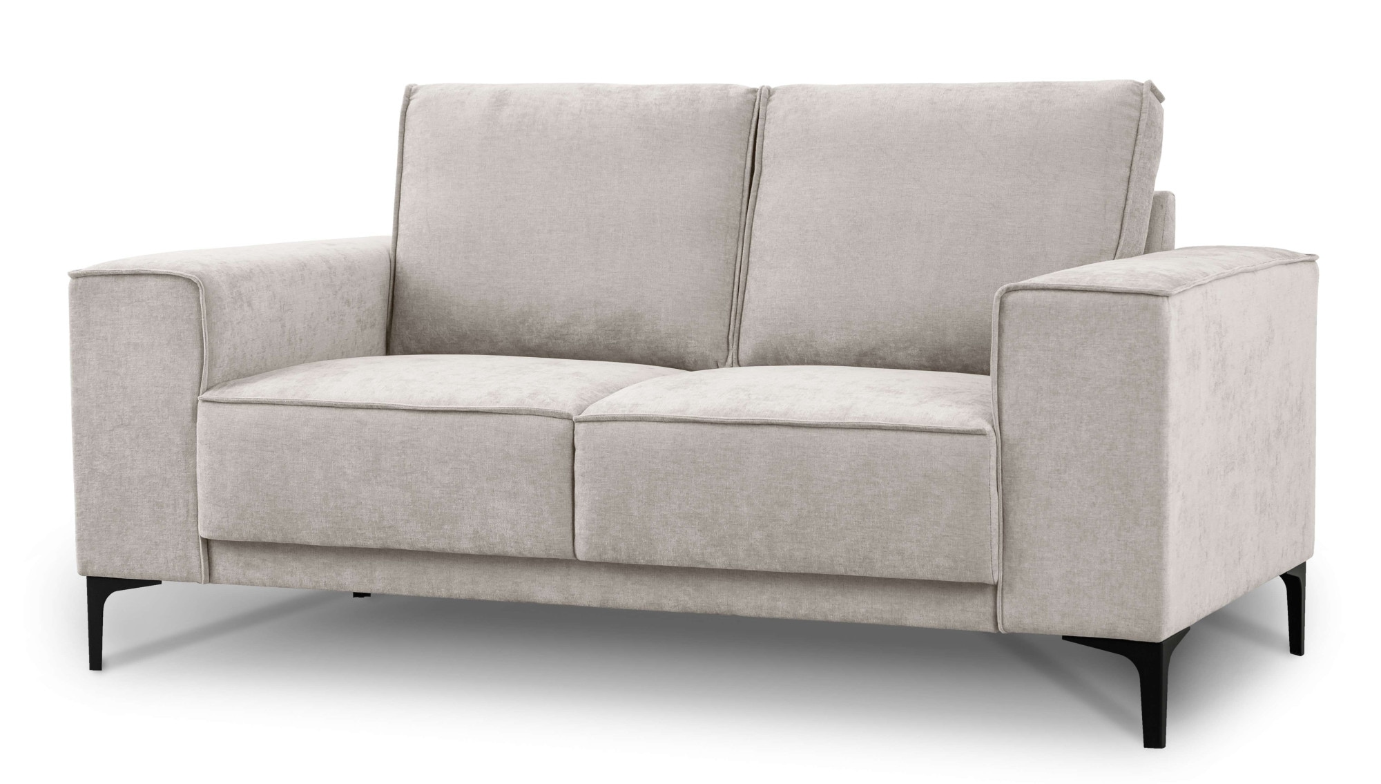 Places of Style 2-Sitzer »Kompaktsofa Oland, Struktur, Flachgewebe, Luxus-Microfaser, Boucle«, 164 cm, Wellenunterfederung, Skandi-Design, Metallfüße