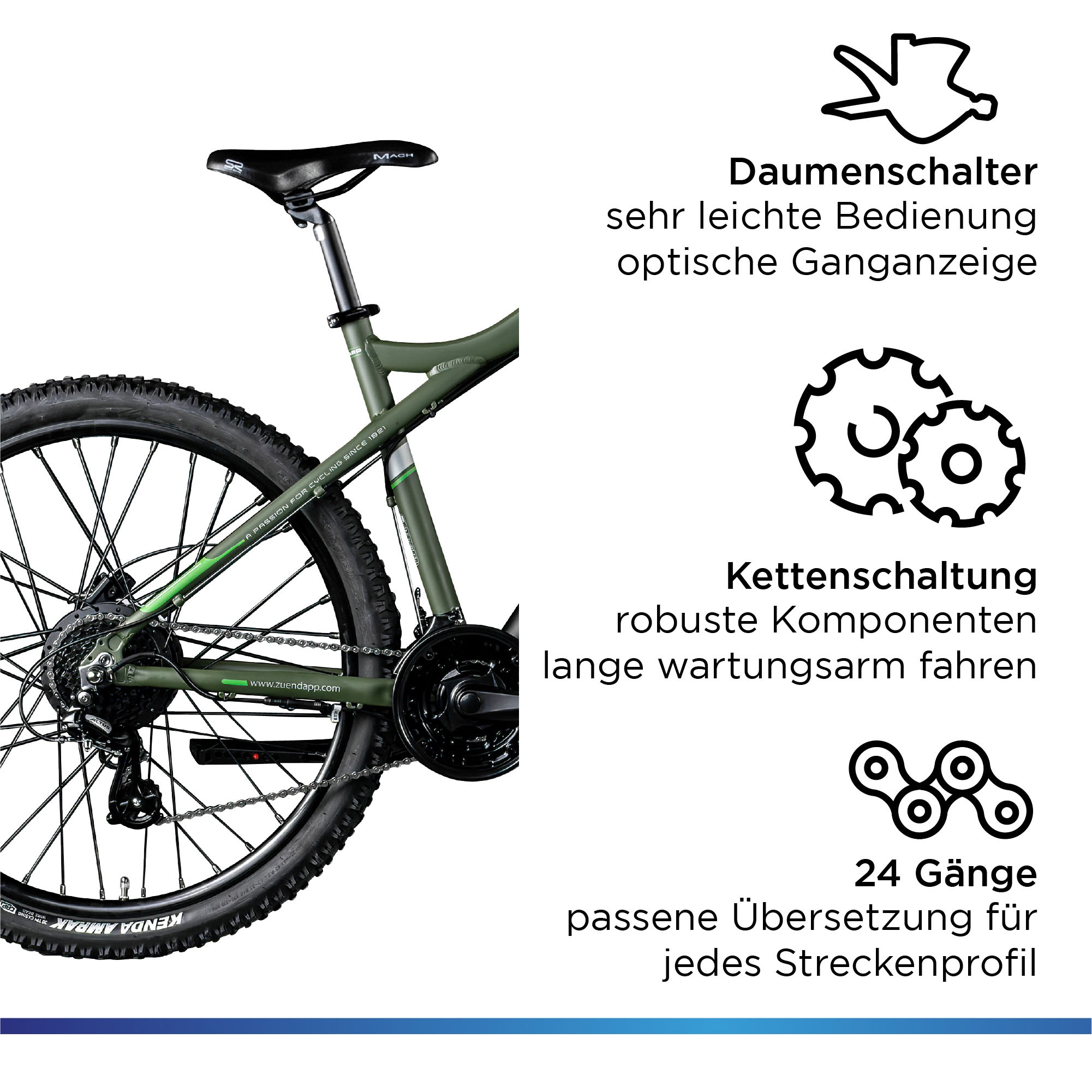 Zündapp E-Bike »Z898«, 24 Gang, Heckmotor 250 W, E-Bike E Mountainbike 27,5 Zoll Pedelec 170 - 190 cm Hardtail MTB