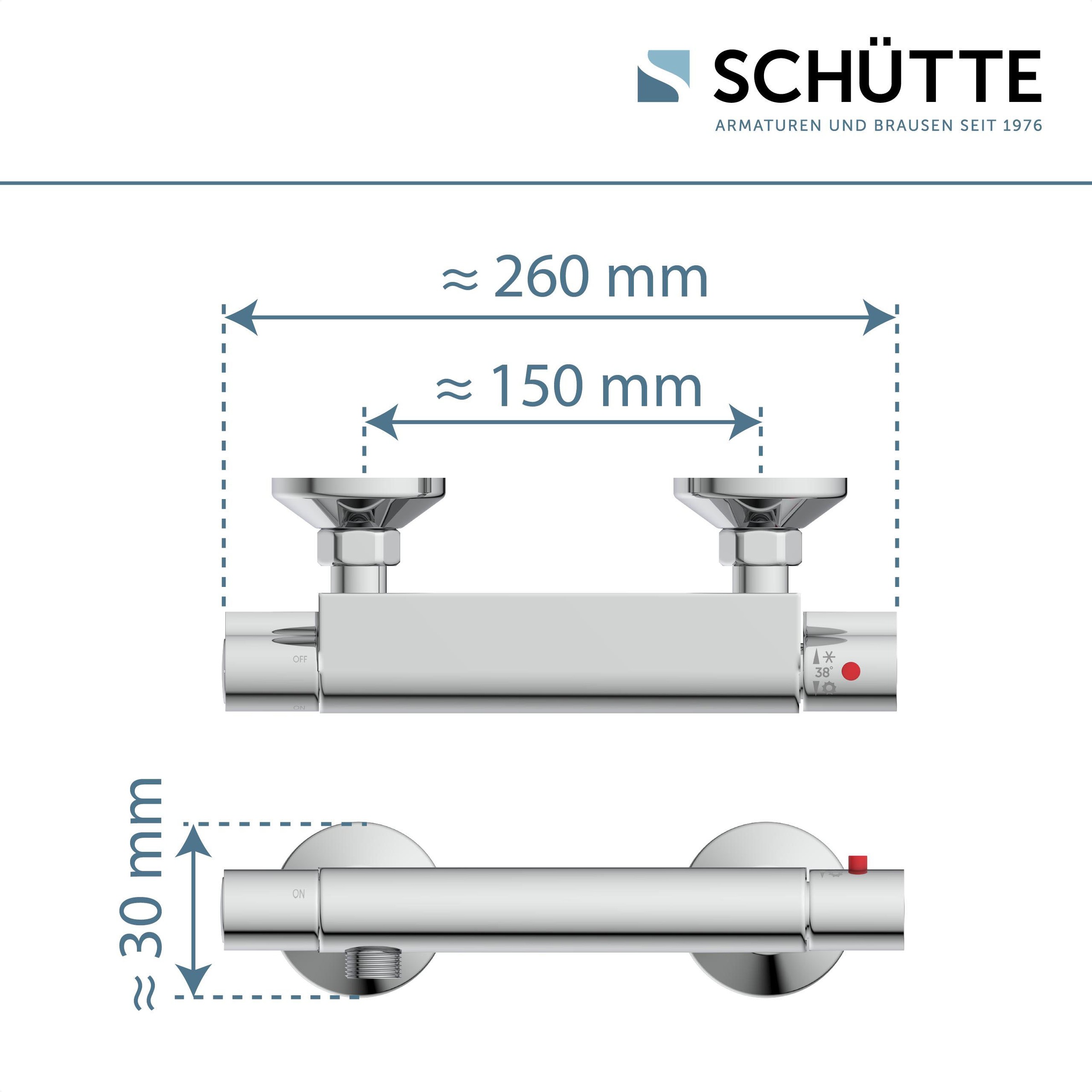 Schütte Duscharmatur »Vigo«, mit Thermostat, Mischbatterie Dusche, Duschthermostat in Chrom