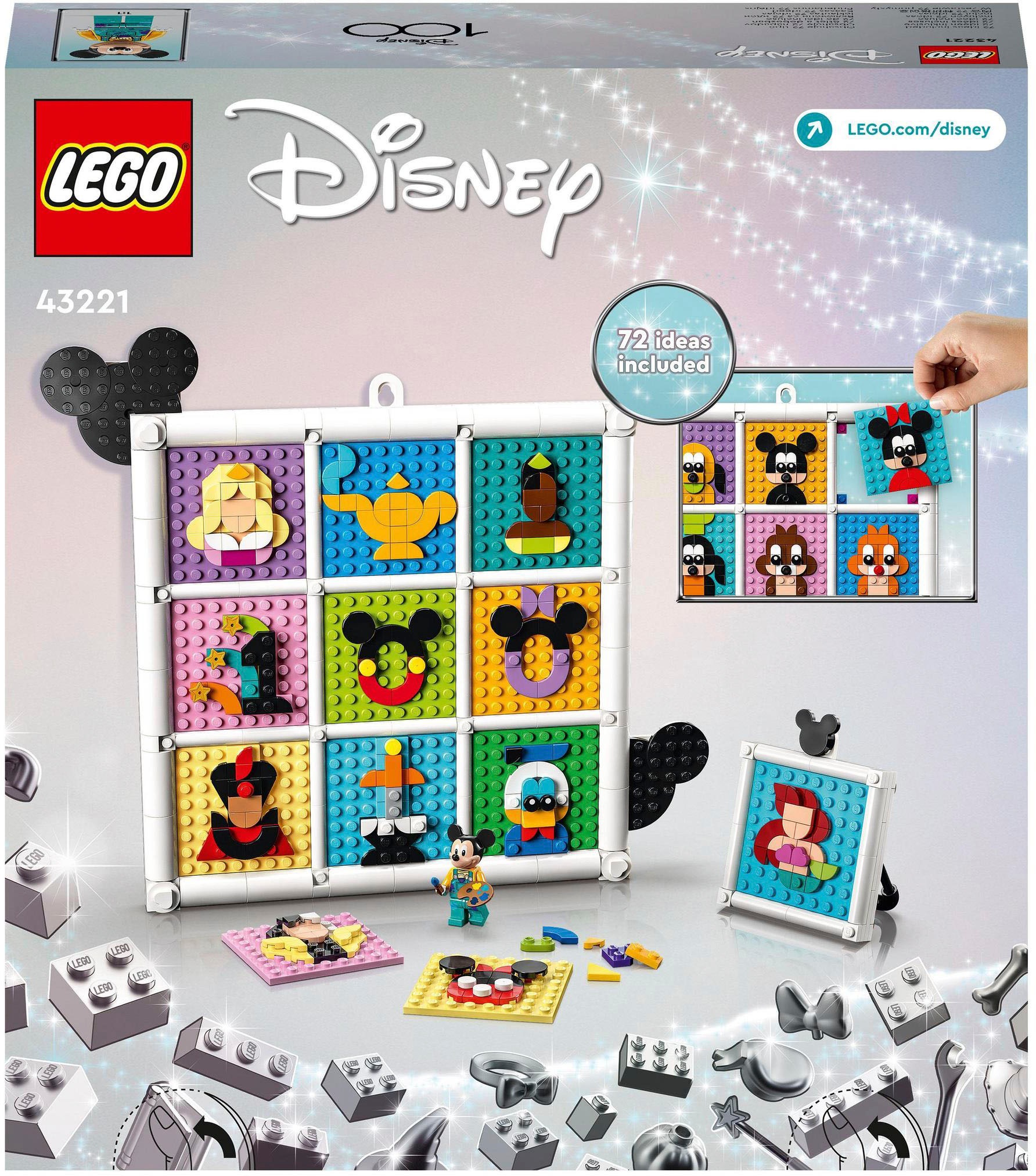 LEGO® Konstruktionsspielsteine »100 Jahre Disney Zeichentrickikonen (43221), LEGO® Disney«, (1022 St.), Made in Europe