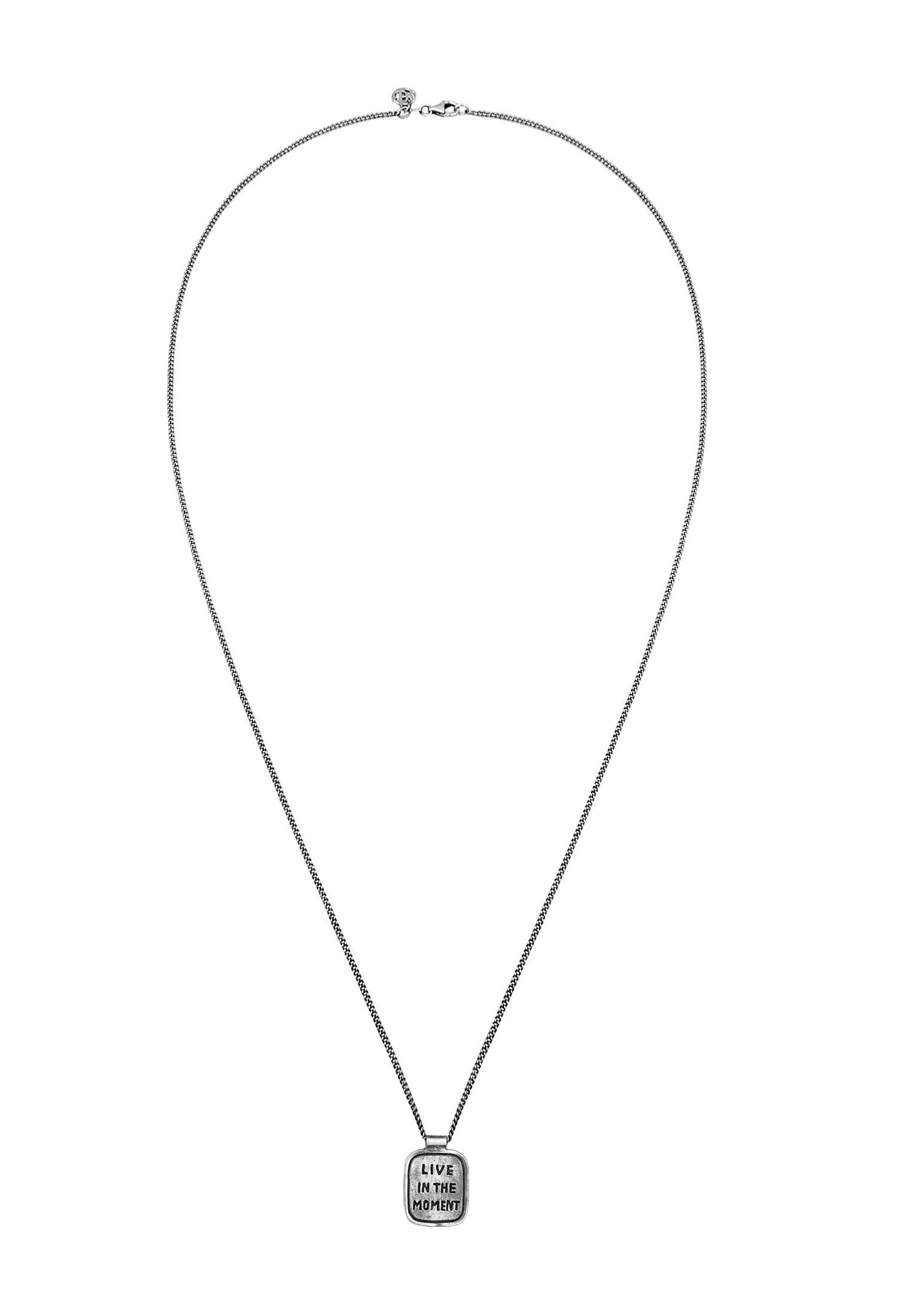 HAZE & GLORY Lange Kette »Halskette Dog Tag Gravur - The Moment 925 Silber«