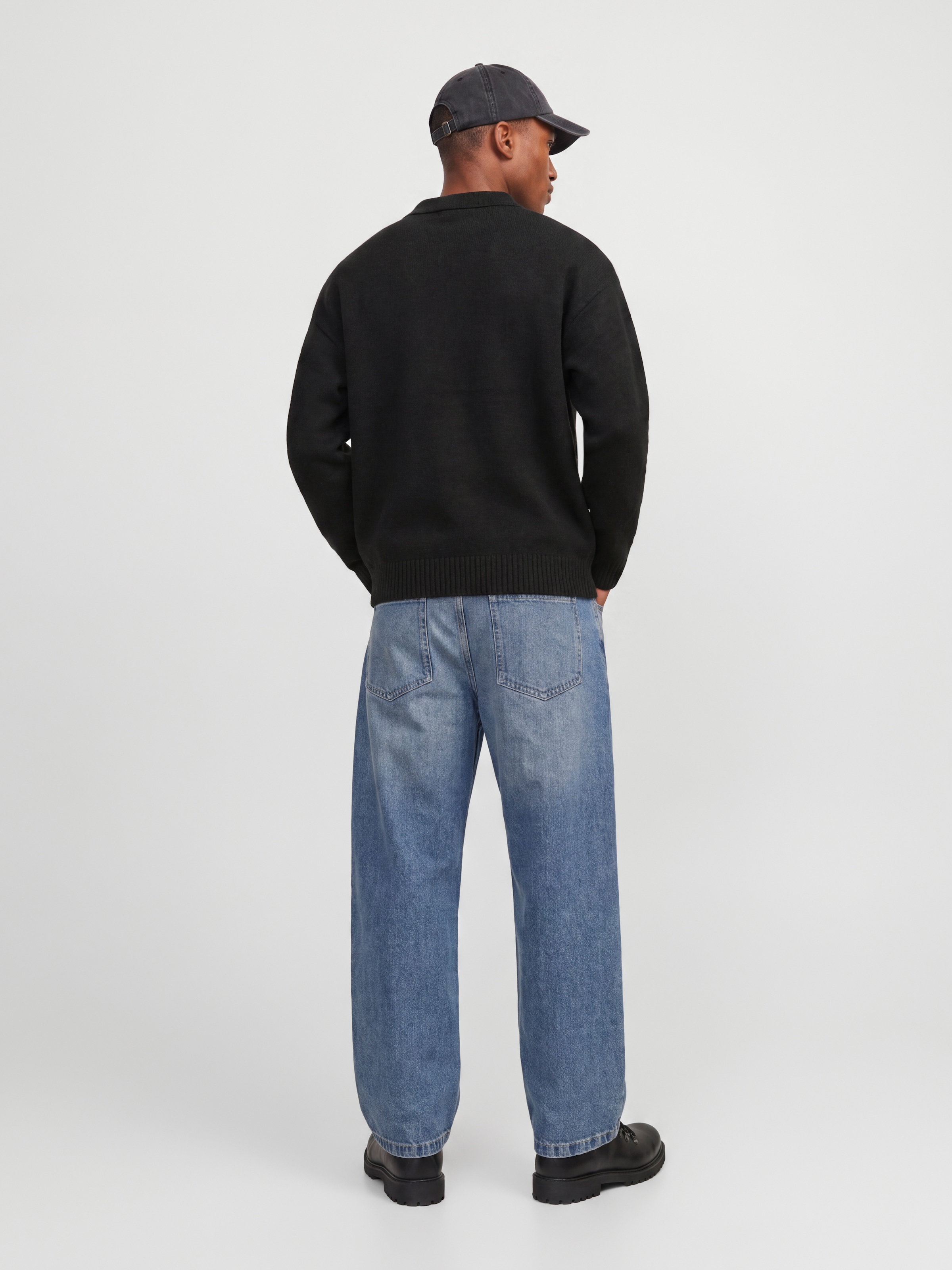 Jack & Jones Polokragenpullover »JJESOHO OLLIE KNIT SPLIT NECK SN« Materialmix, regular fit