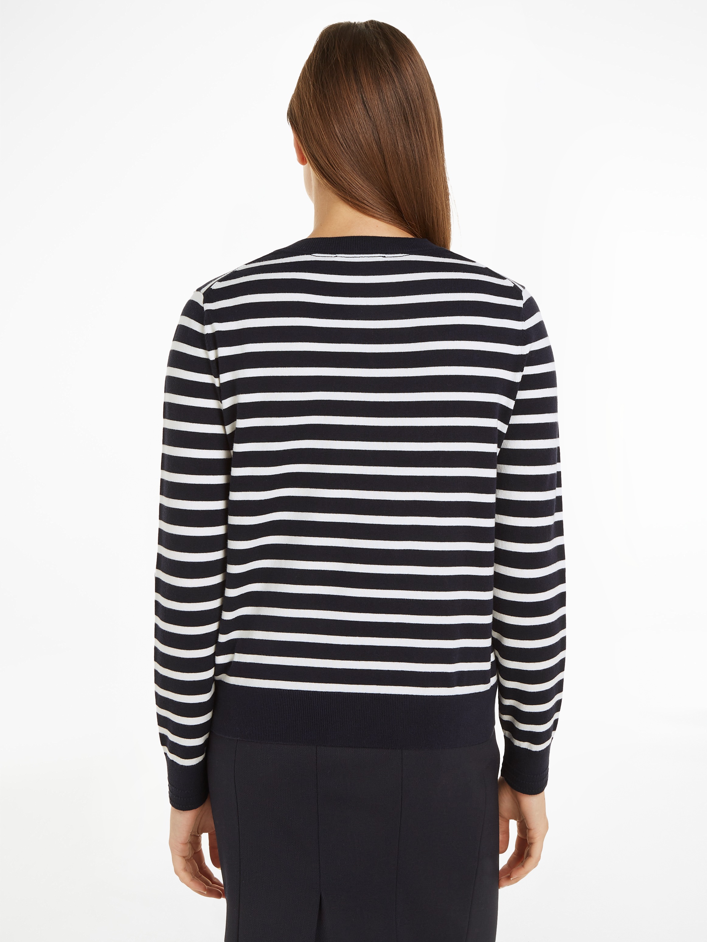 Tommy Hilfiger Cardigan »CO JERSEY STITCH CARDIGAN«, mit Logostickerei