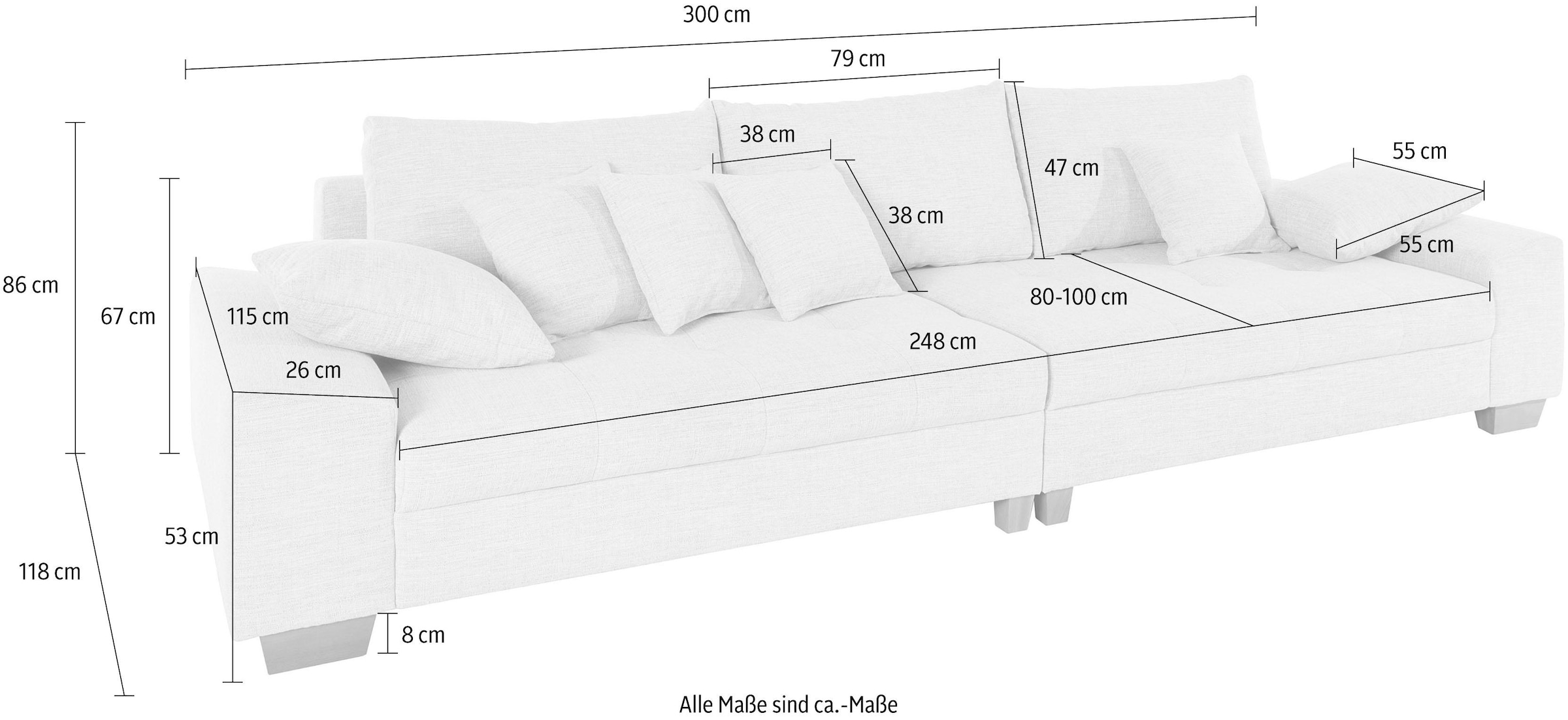 AquaClean-Stoff mit Kaltschaum Couch wahlweise Big-Sofa »Nikita«, und kaufen (140kg online Mr. Belastung/Sitz)