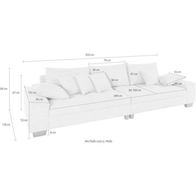 Mr. Couch Big-Sofa »Nikita«, wahlweise mit Kaltschaum (140kg  Belastung/Sitz) und AquaClean-Stoff online kaufen