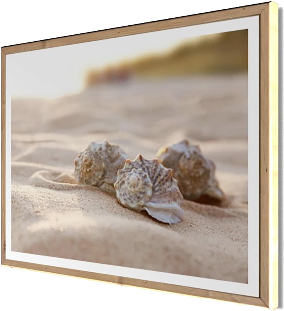 Bönninghoff Bild mit Rahmen »Wandbild gerahmt MUSCHELN AM STRAND 40x50 cm – Maritime Wanddeko Natur« Küste | Landschaft | Meer | Natur | Strand 1 Stk. tlg. mit dekorativem Rahmen